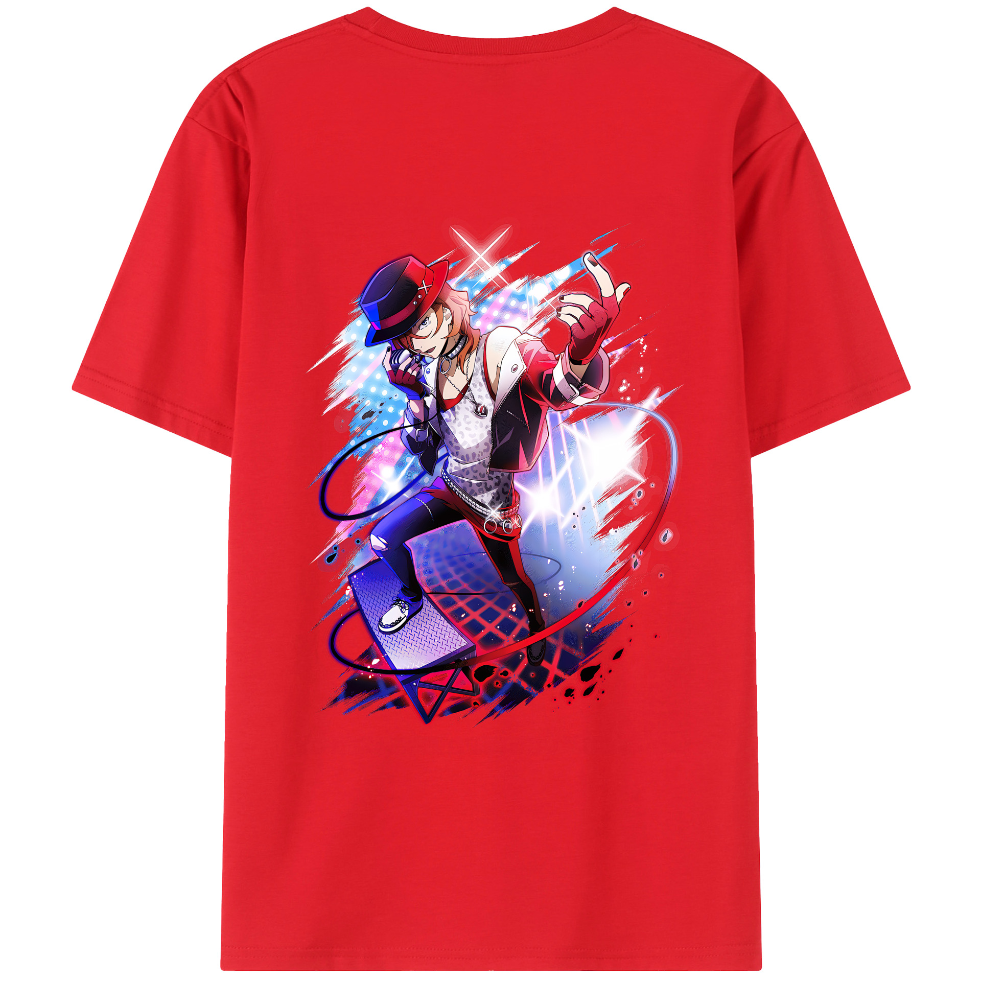 （画像用） 文豪ストレイドッグス Bungo Stray Dogs 綿100％ メンズ半袖Tシャツ（バックプリント） 通気性