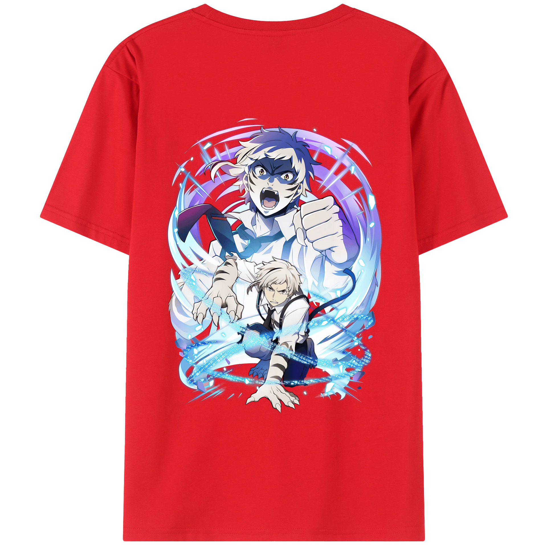 （画像用） 文豪ストレイドッグス Bungo Stray Dogs 綿100％ メンズ半袖Tシャツ（バックプリント） 通気性