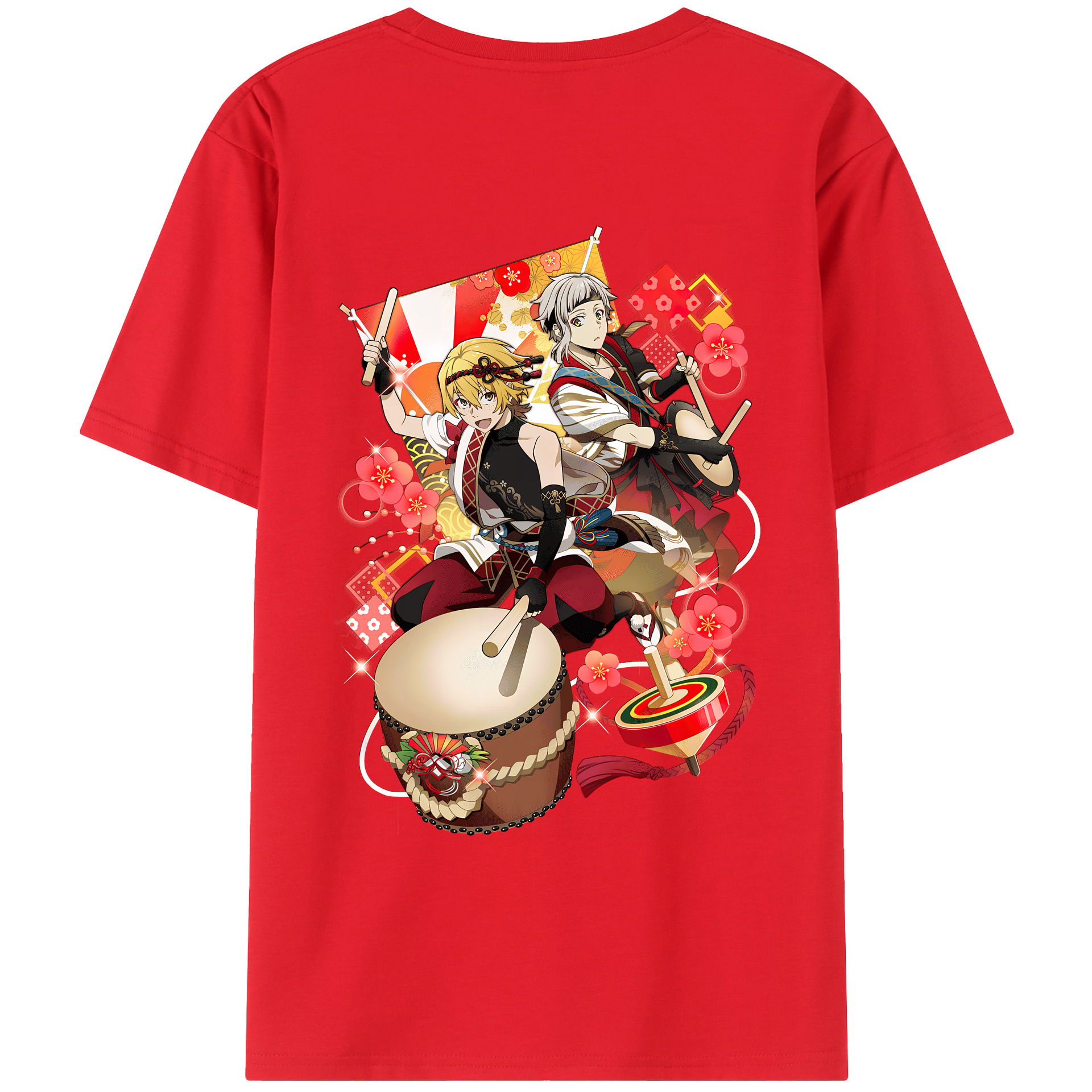 （画像用） 文豪ストレイドッグス Bungo Stray Dogs 綿100％ メンズ半袖Tシャツ（バックプリント） 通気性