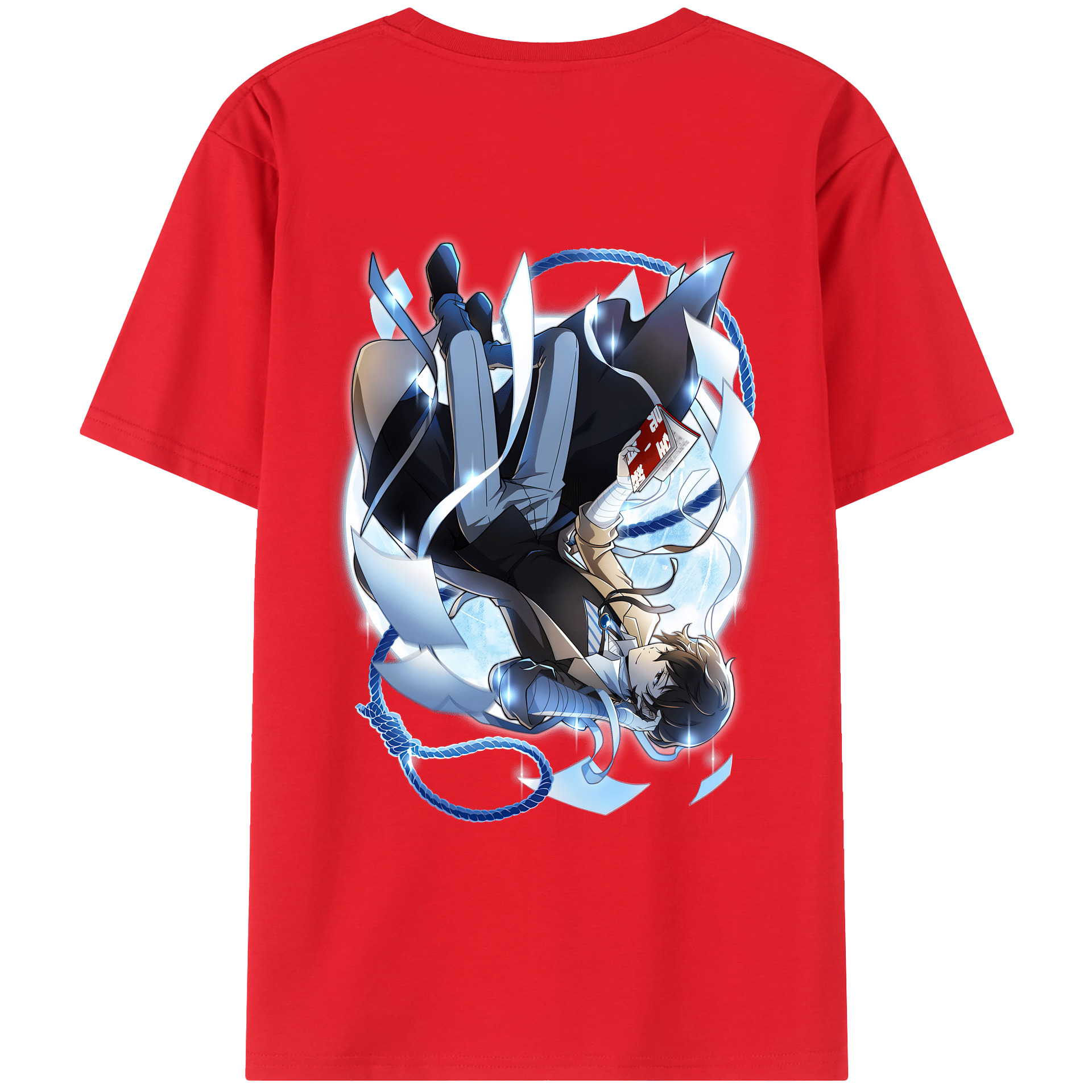 （画像用） 文豪ストレイドッグス Bungo Stray Dogs 綿100％ メンズ半袖Tシャツ（バックプリント） 通気性