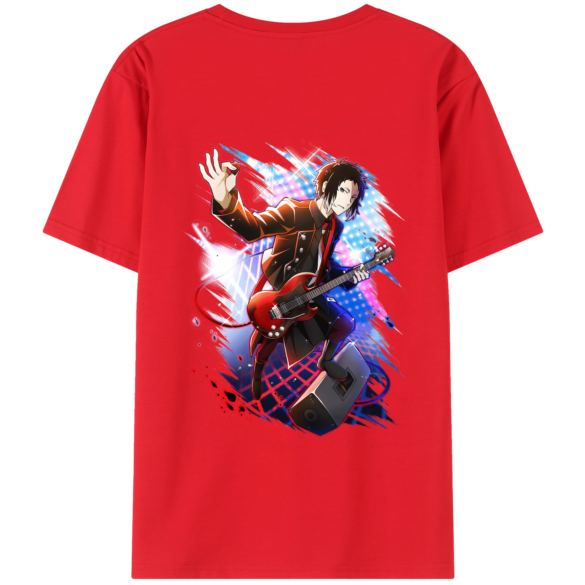 （画像用） 文豪ストレイドッグス Bungo Stray Dogs 綿100％ メンズ半袖Tシャツ（バックプリント） 通気性