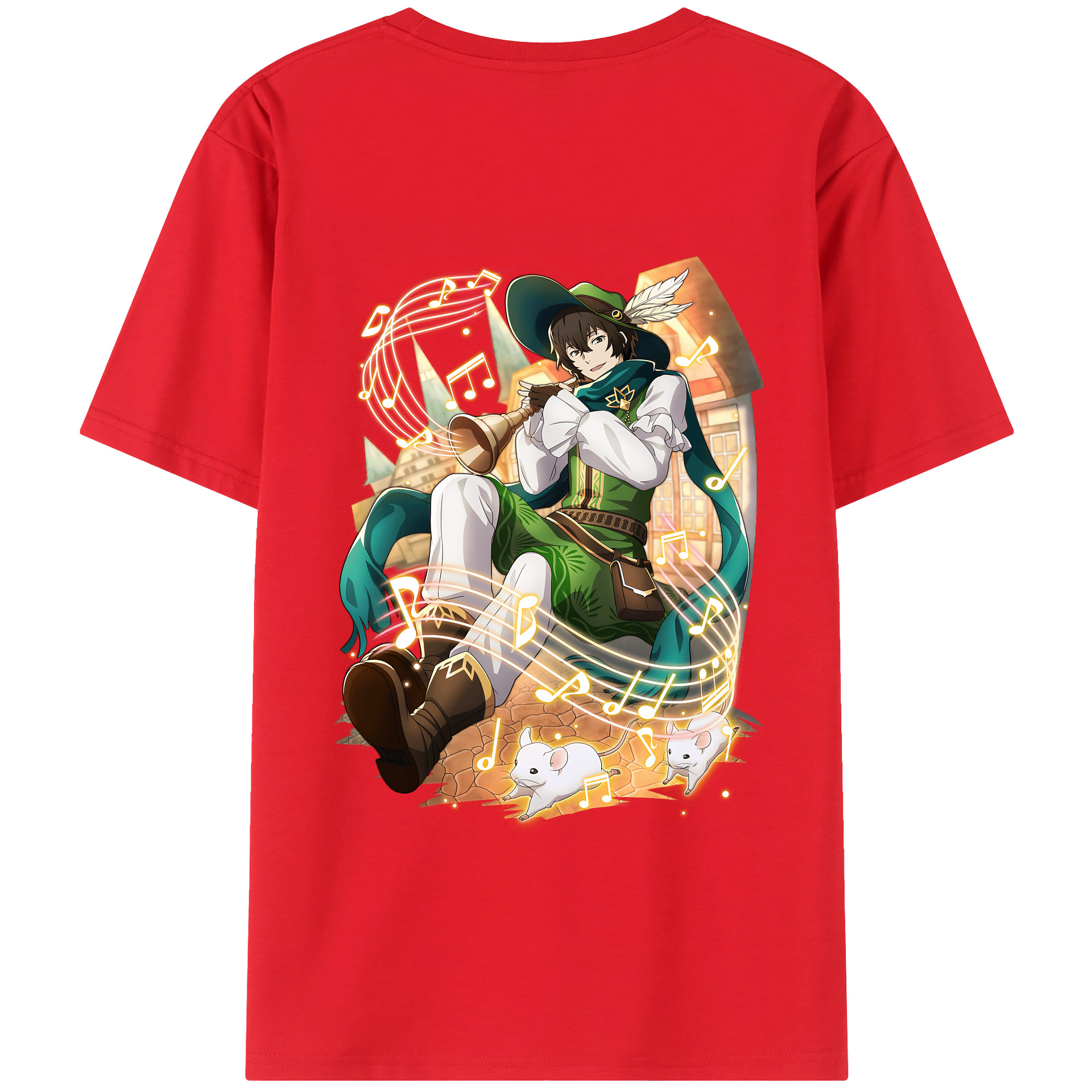 （画像用） 文豪ストレイドッグス Bungo Stray Dogs 綿100％ メンズ半袖Tシャツ（バックプリント） 通気性
