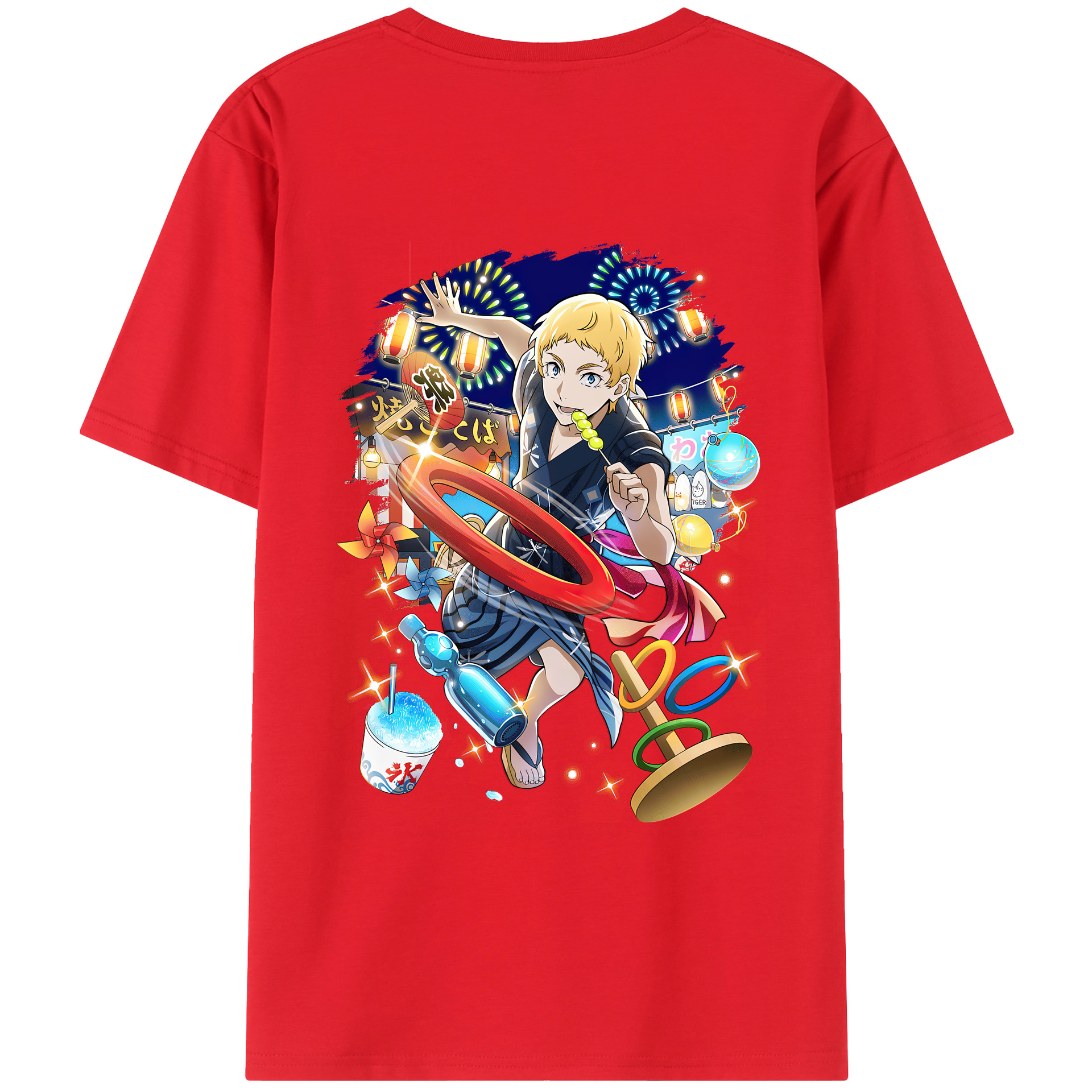 （画像用） 文豪ストレイドッグス Bungo Stray Dogs 綿100％ メンズ半袖Tシャツ（バックプリント） 通気性