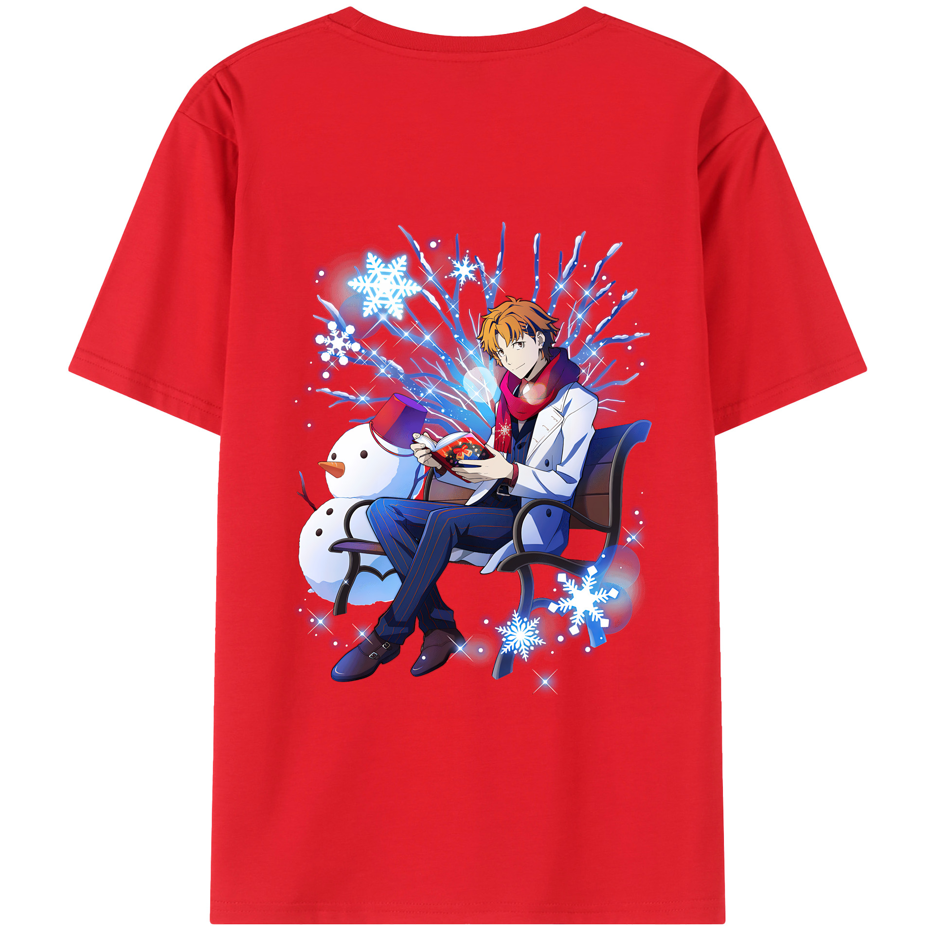 （画像用） 文豪ストレイドッグス Bungo Stray Dogs 綿100％ メンズ半袖Tシャツ（バックプリント） 通気性