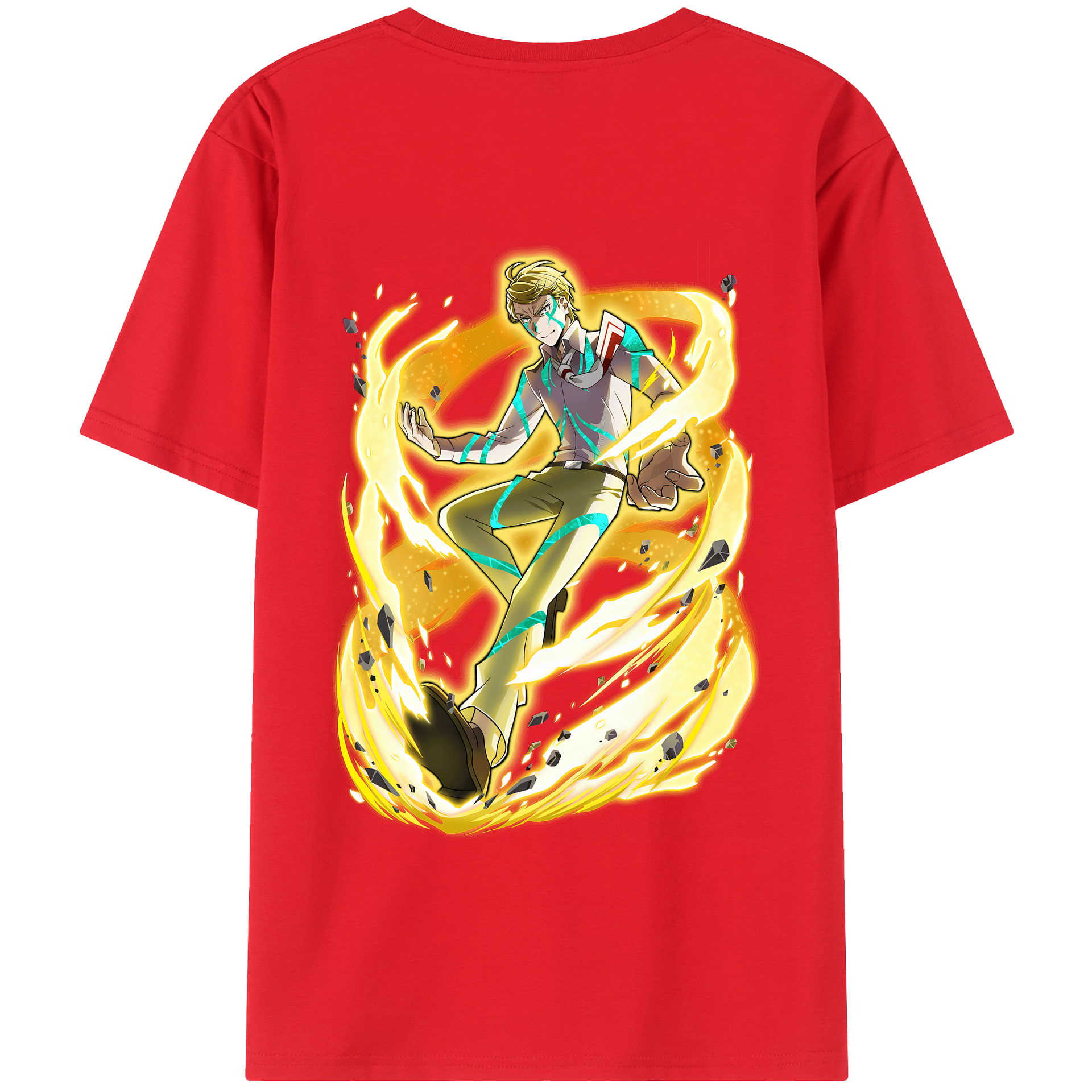（画像用） 文豪ストレイドッグス Bungo Stray Dogs 綿100％ メンズ半袖Tシャツ（バックプリント） 通気性