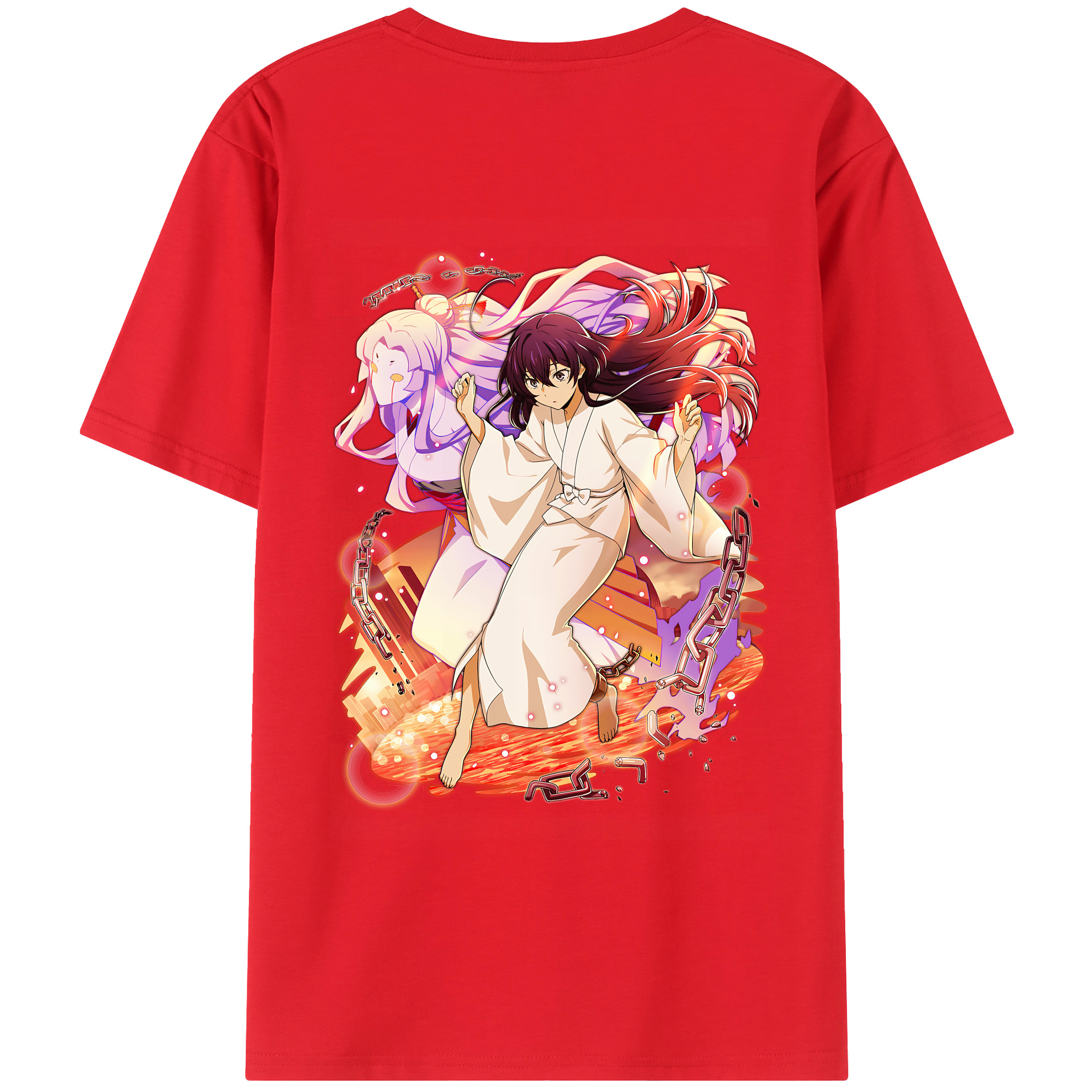 （画像用） 文豪ストレイドッグス Bungo Stray Dogs 綿100％ メンズ半袖Tシャツ（バックプリント） 通気性