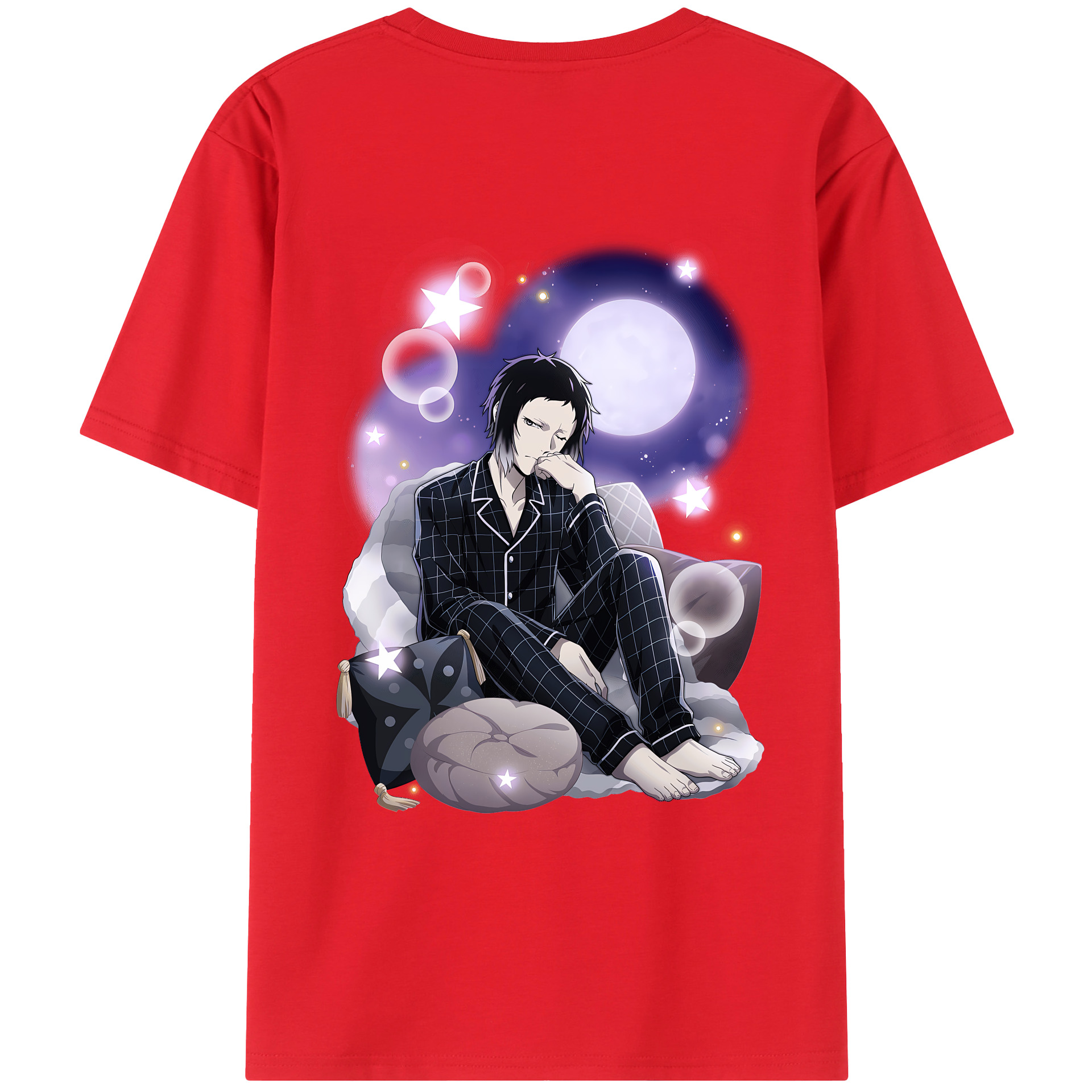 （画像用） 文豪ストレイドッグス Bungo Stray Dogs 綿100％ メンズ半袖Tシャツ（バックプリント） 通気性