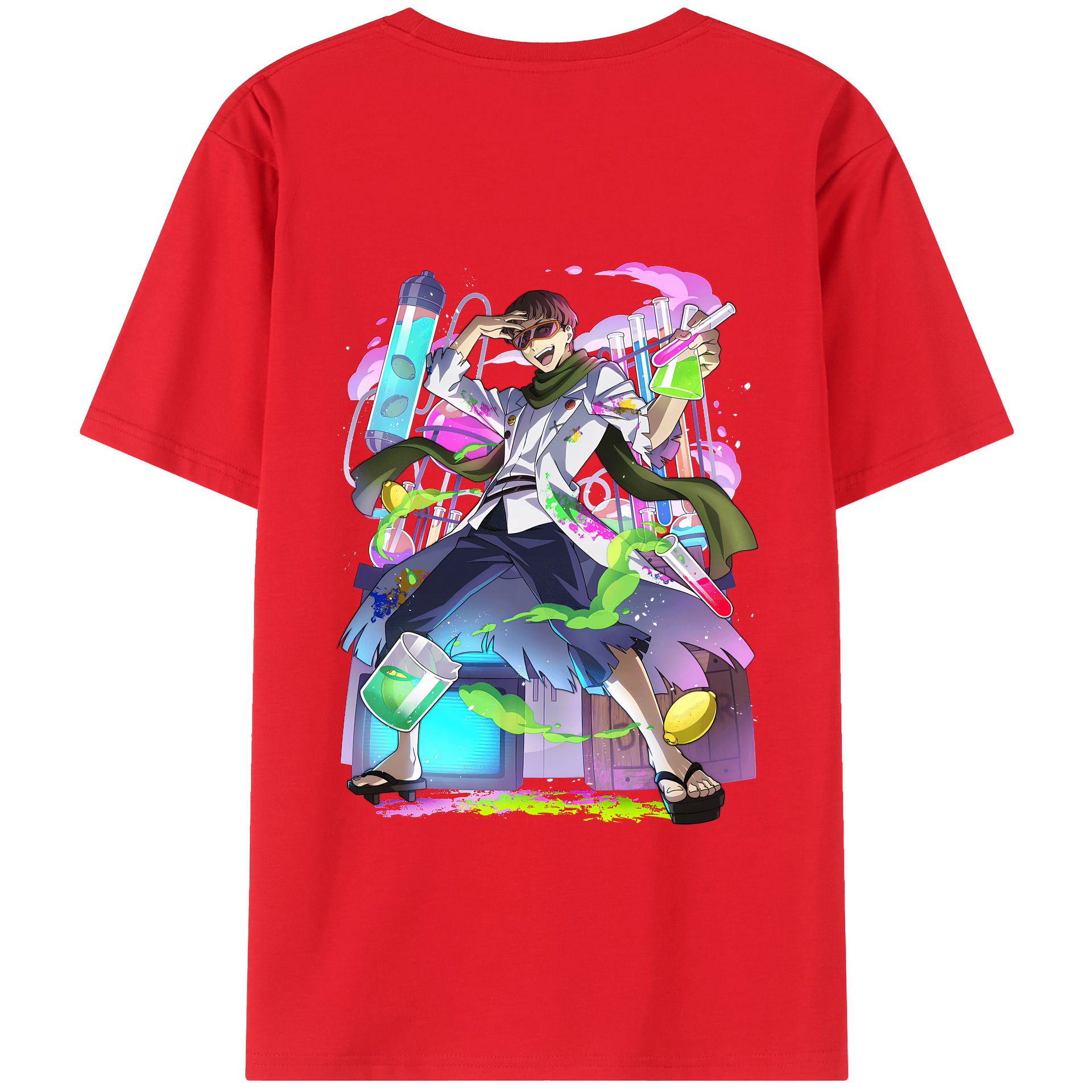 （画像用） 文豪ストレイドッグス Bungo Stray Dogs 綿100％ メンズ半袖Tシャツ（バックプリント） 通気性