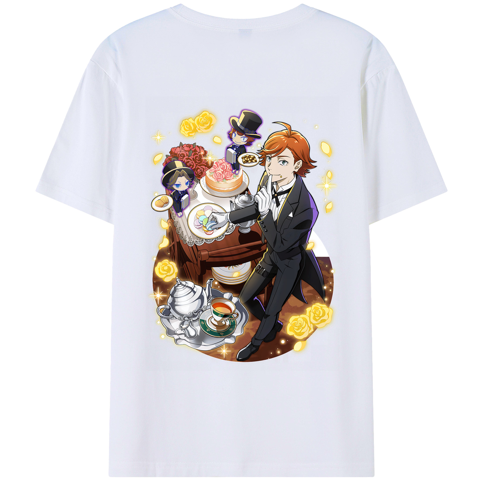 （画像用） 文豪ストレイドッグス Bungo Stray Dogs 綿100％ メンズ半袖Tシャツ（バックプリント） 通気性