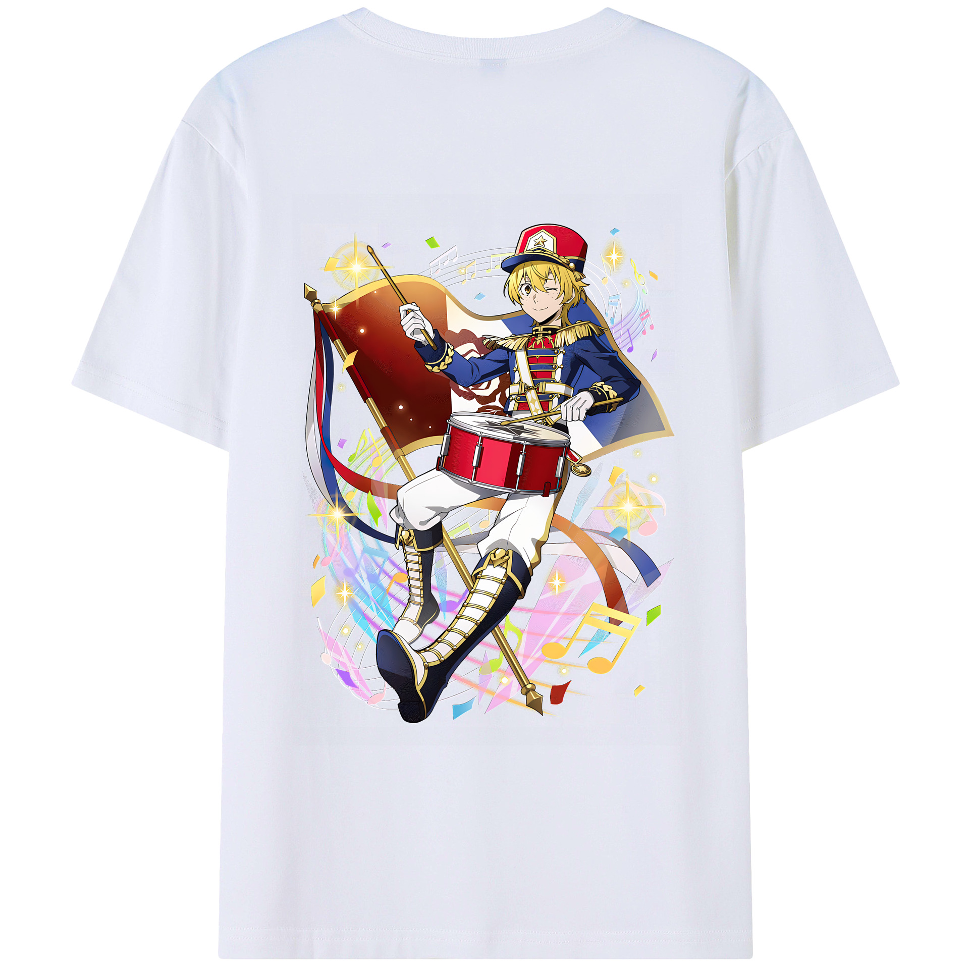 （画像用） 文豪ストレイドッグス Bungo Stray Dogs 綿100％ メンズ半袖Tシャツ（バックプリント） 通気性