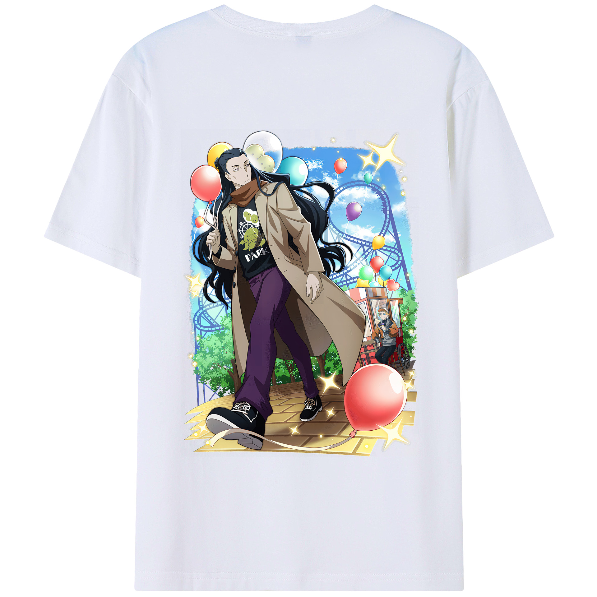 （画像用） 文豪ストレイドッグス Bungo Stray Dogs 綿100％ メンズ半袖Tシャツ（バックプリント） 通気性