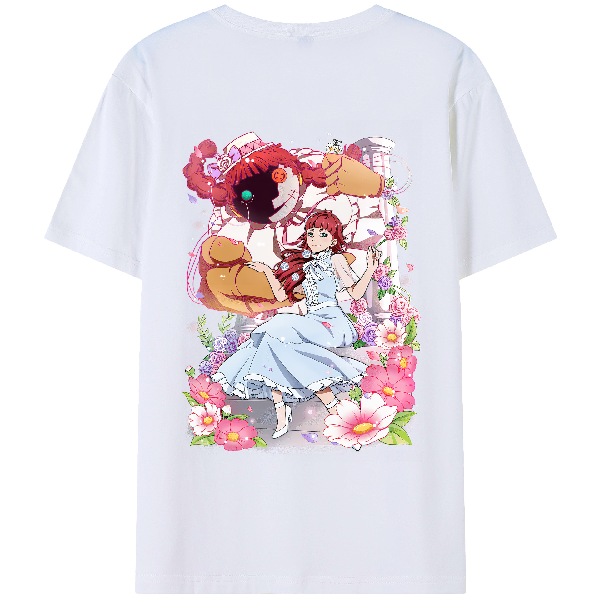 （画像用） 文豪ストレイドッグス Bungo Stray Dogs 綿100％ メンズ半袖Tシャツ（バックプリント） 通気性