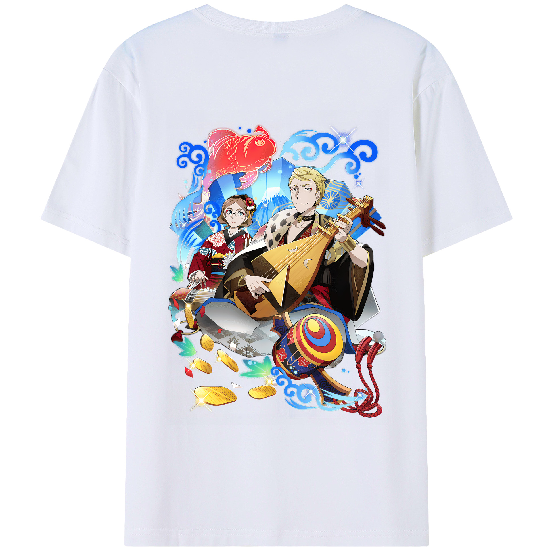 （画像用） 文豪ストレイドッグス Bungo Stray Dogs 綿100％ メンズ半袖Tシャツ（バックプリント） 通気性
