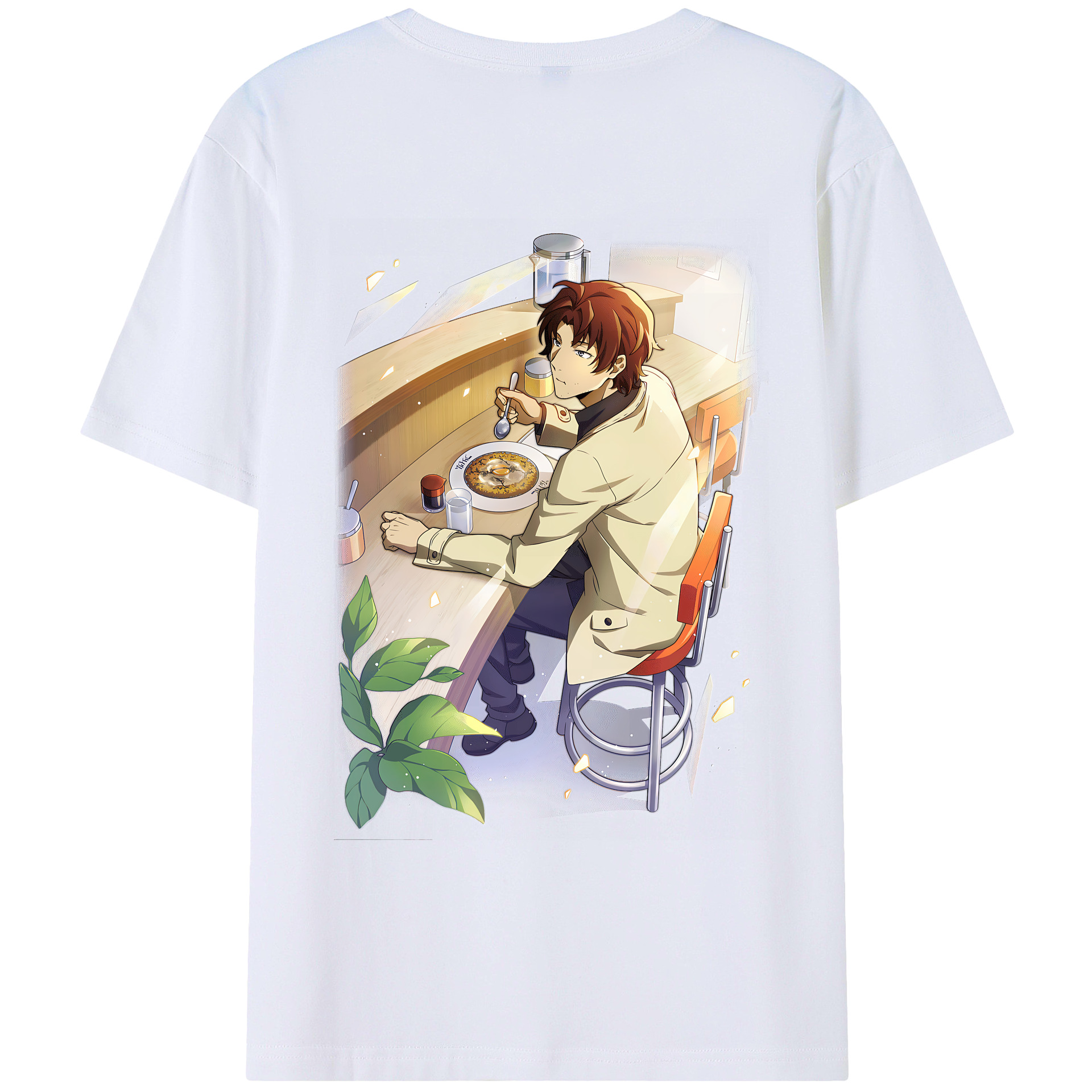 （画像用） 文豪ストレイドッグス Bungo Stray Dogs 綿100％ メンズ半袖Tシャツ（バックプリント） 通気性