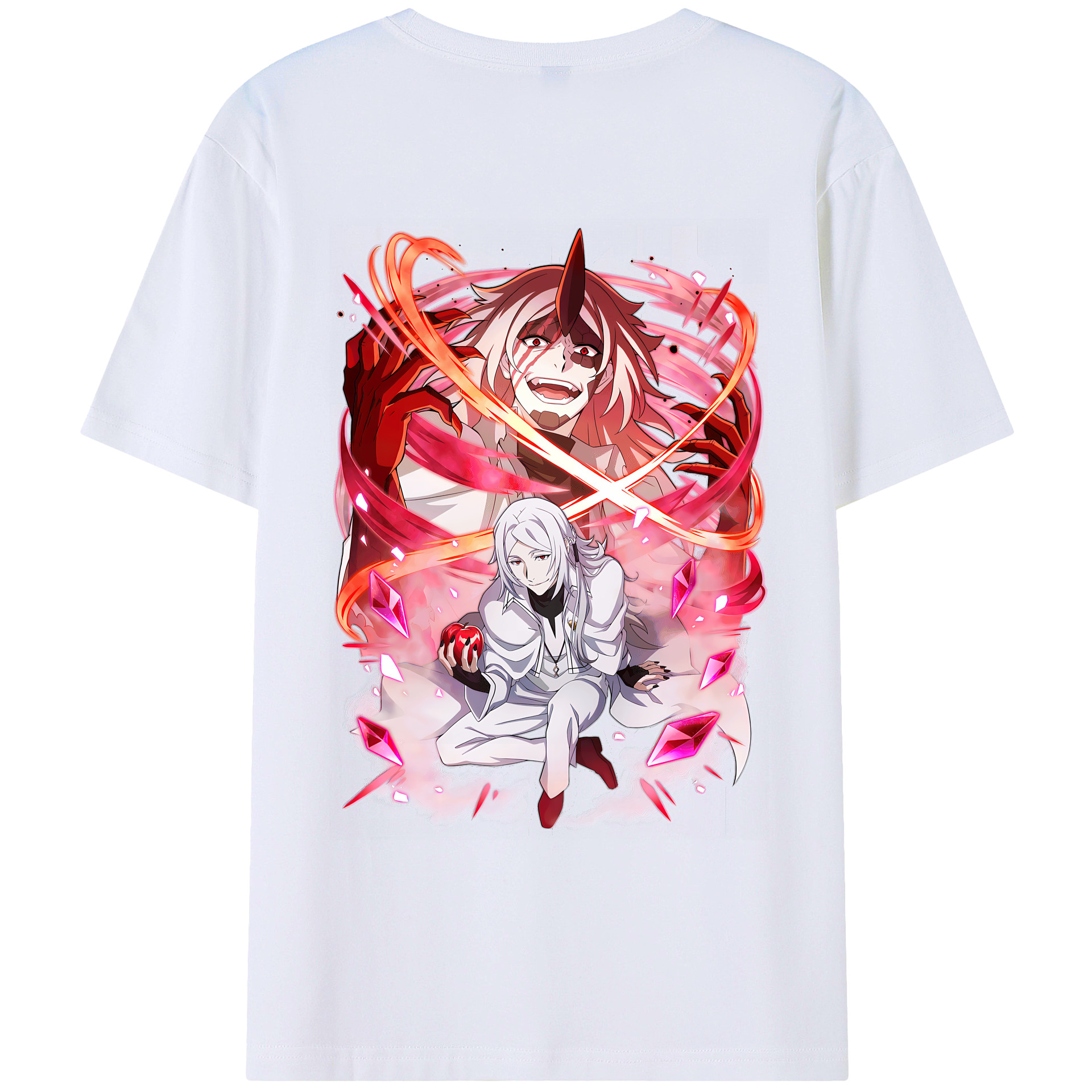（画像用） 文豪ストレイドッグス Bungo Stray Dogs 綿100％ メンズ半袖Tシャツ（バックプリント） 通気性