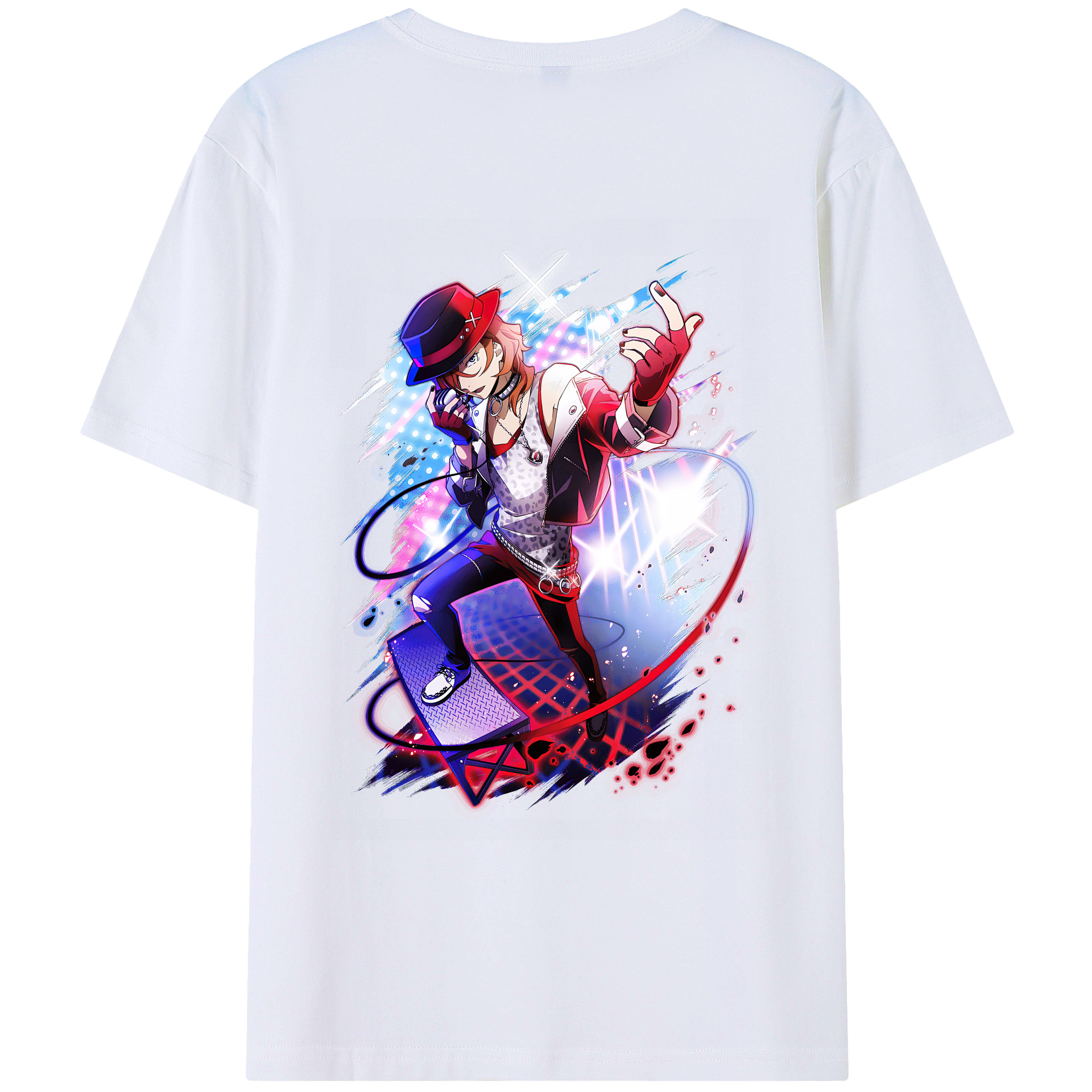 （画像用） 文豪ストレイドッグス Bungo Stray Dogs 綿100％ メンズ半袖Tシャツ（バックプリント） 通気性