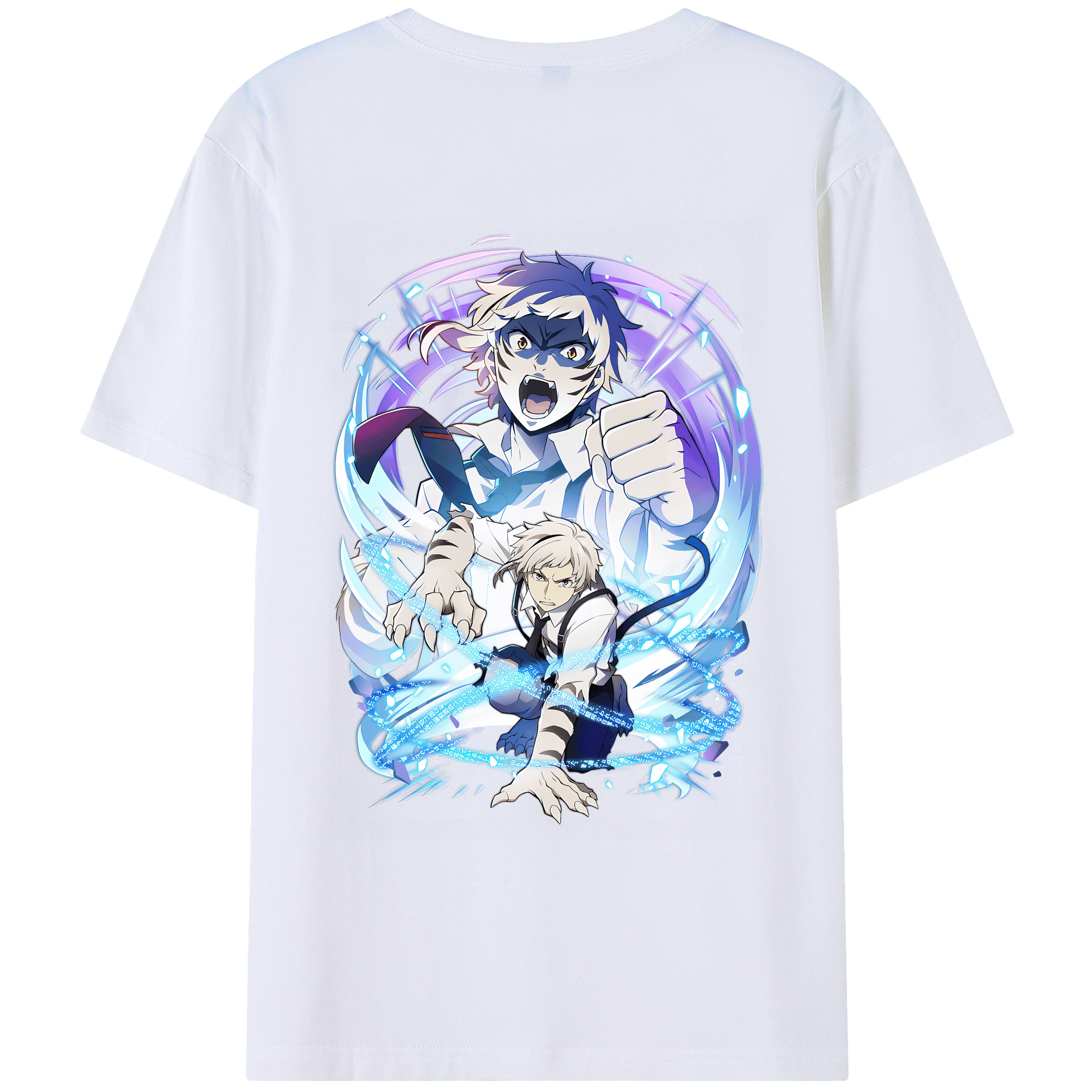 （画像用） 文豪ストレイドッグス Bungo Stray Dogs 綿100％ メンズ半袖Tシャツ（バックプリント） 通気性