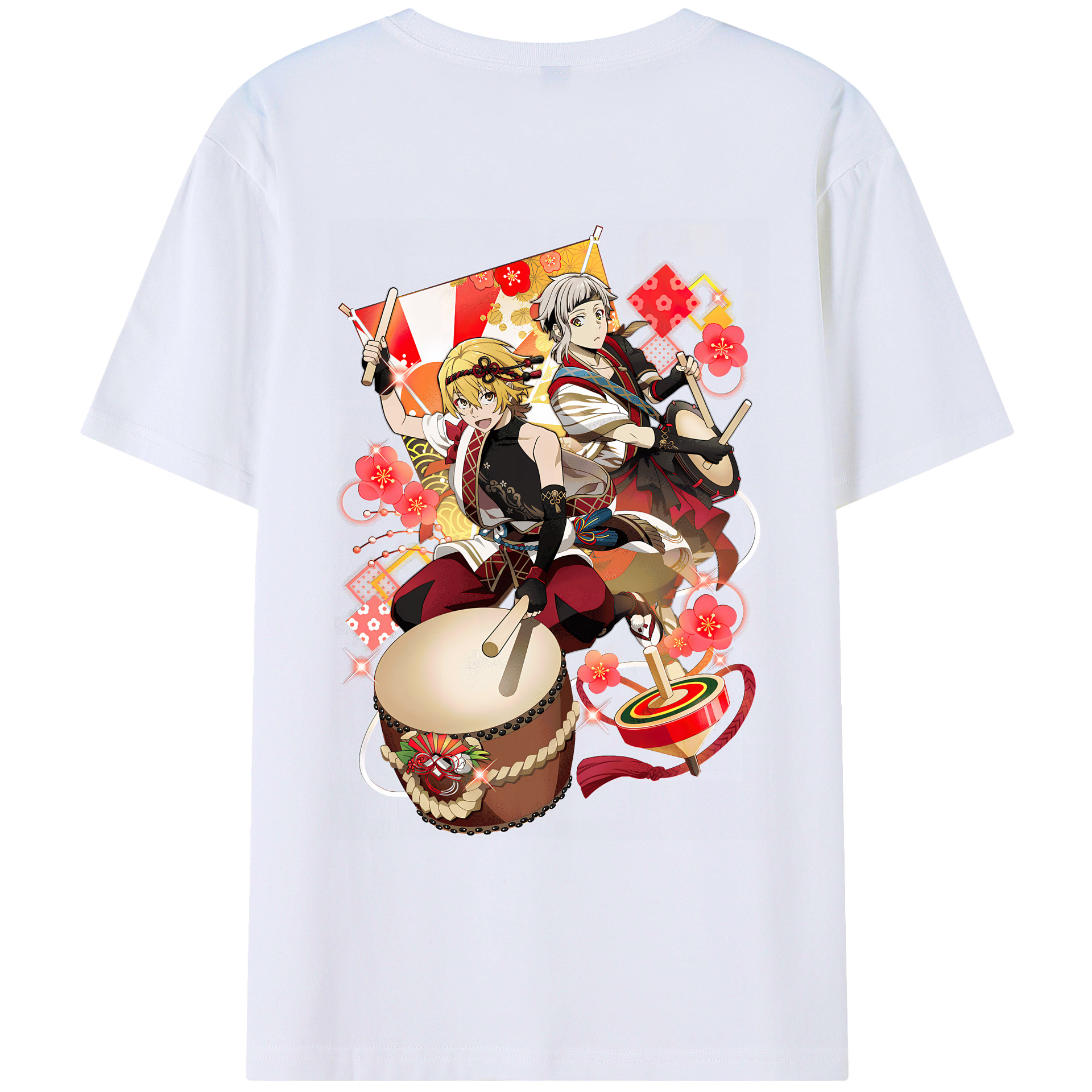 （画像用） 文豪ストレイドッグス Bungo Stray Dogs 綿100％ メンズ半袖Tシャツ（バックプリント） 通気性