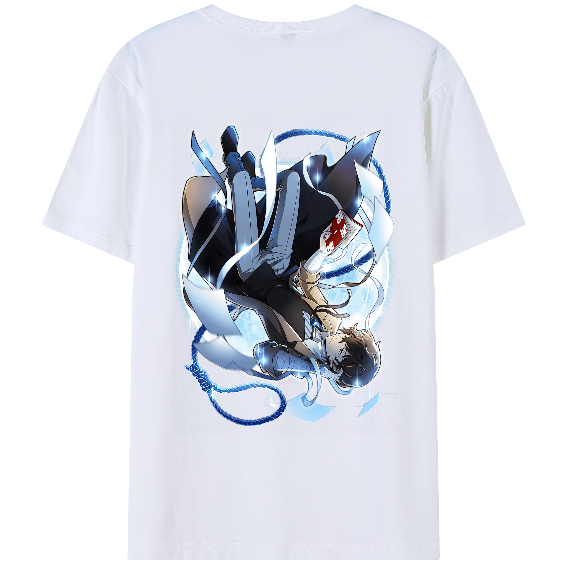 （画像用） 文豪ストレイドッグス Bungo Stray Dogs 綿100％ メンズ半袖Tシャツ（バックプリント） 通気性