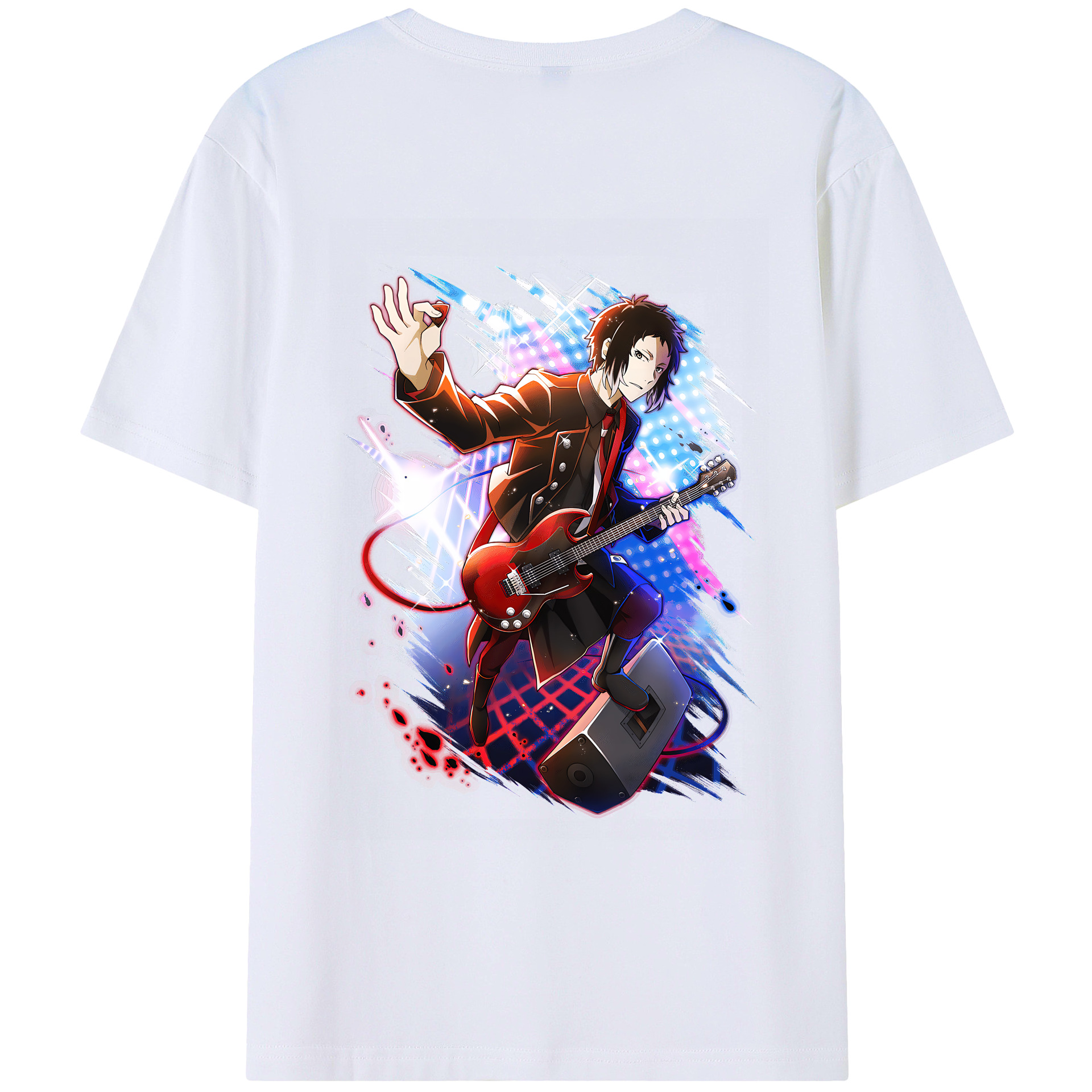 （画像用） 文豪ストレイドッグス Bungo Stray Dogs 綿100％ メンズ半袖Tシャツ（バックプリント） 通気性