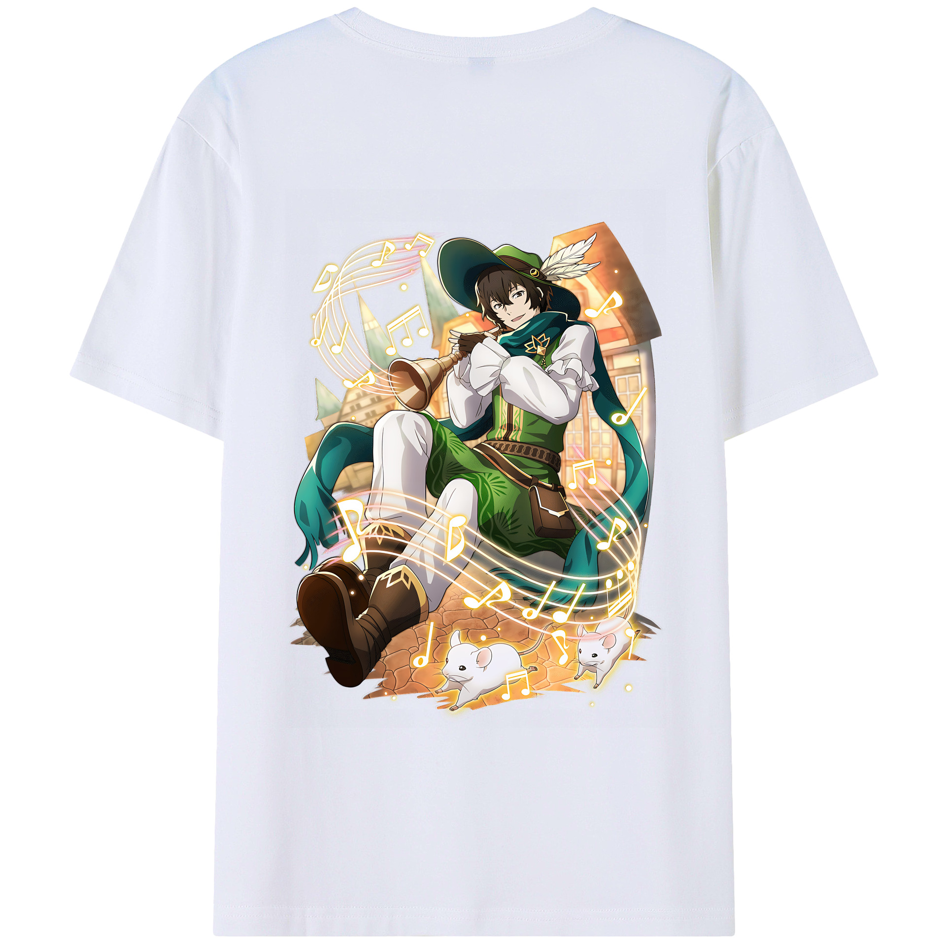 （画像用） 文豪ストレイドッグス Bungo Stray Dogs 綿100％ メンズ半袖Tシャツ（バックプリント） 通気性