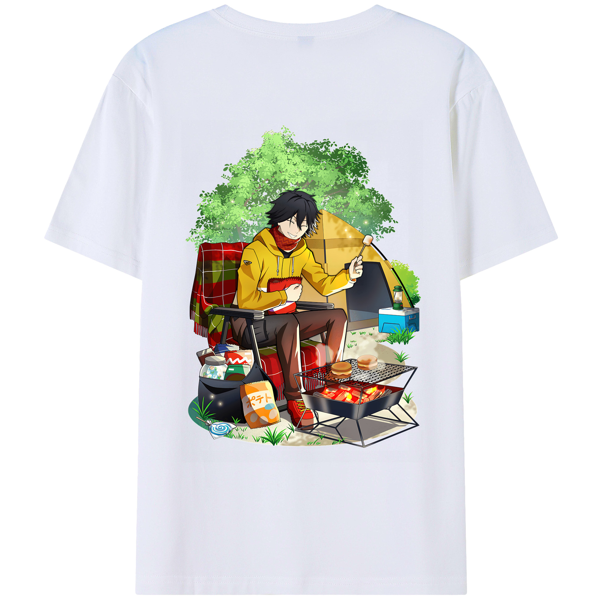 （画像用） 文豪ストレイドッグス Bungo Stray Dogs 綿100％ メンズ半袖Tシャツ（バックプリント） 通気性