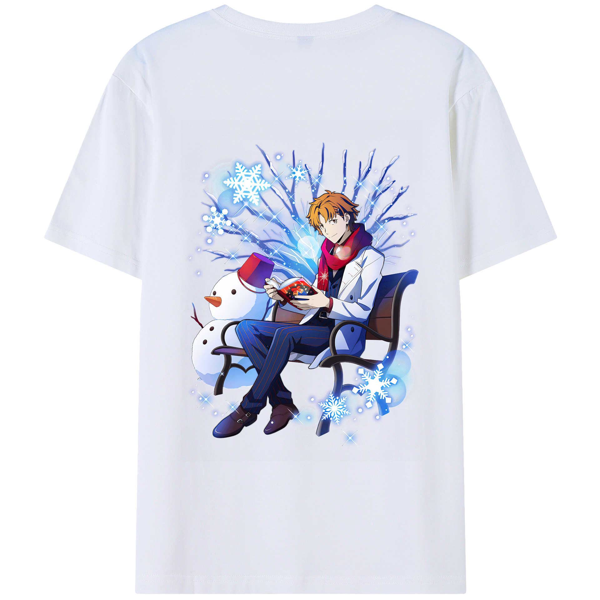 （画像用） 文豪ストレイドッグス Bungo Stray Dogs 綿100％ メンズ半袖Tシャツ（バックプリント） 通気性