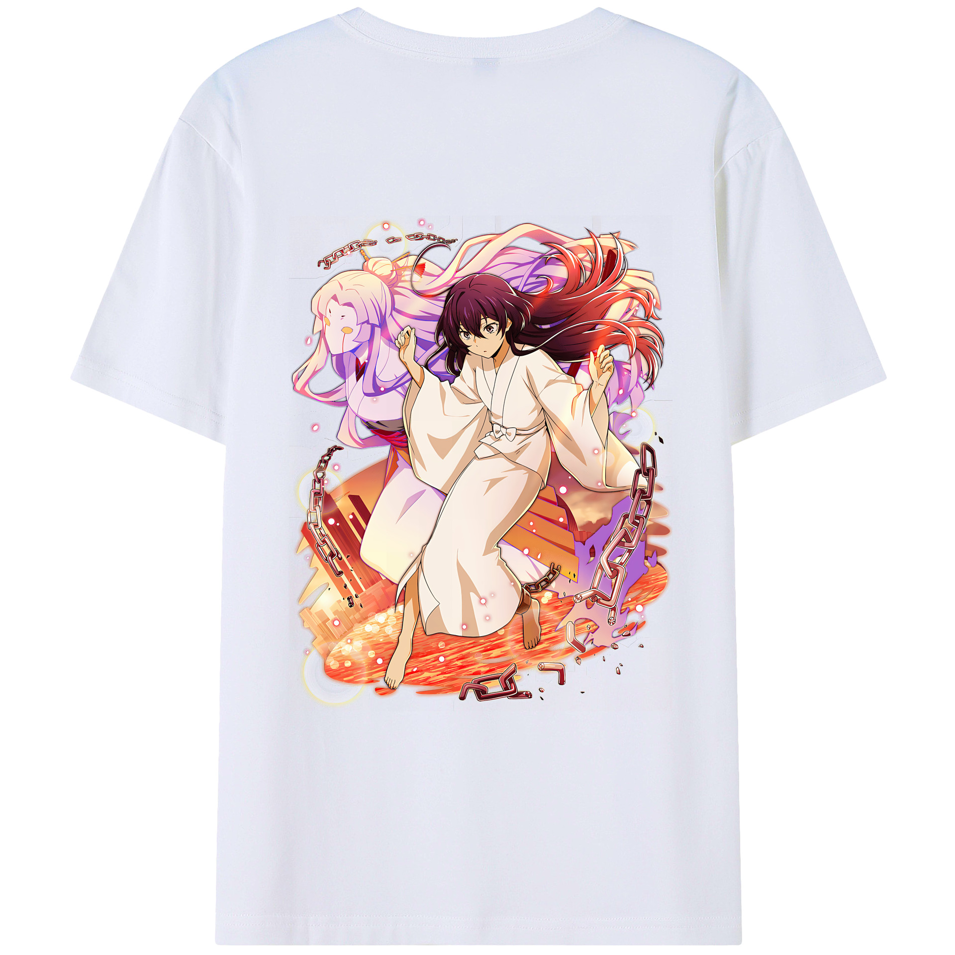 （画像用） 文豪ストレイドッグス Bungo Stray Dogs 綿100％ メンズ半袖Tシャツ（バックプリント） 通気性