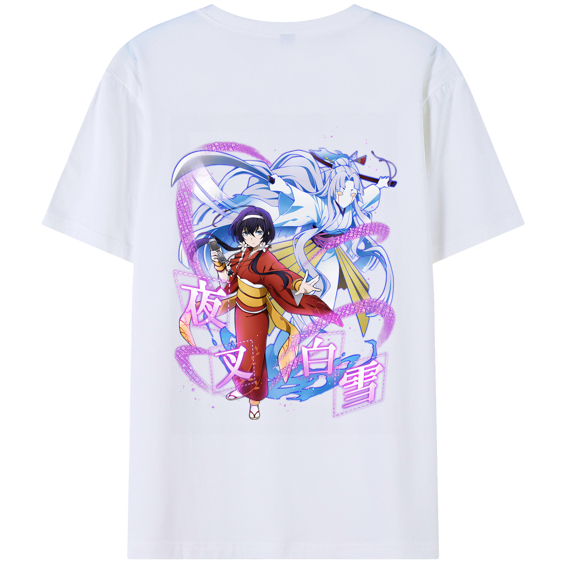 （画像用） 文豪ストレイドッグス Bungo Stray Dogs 綿100％ メンズ半袖Tシャツ（バックプリント） 通気性