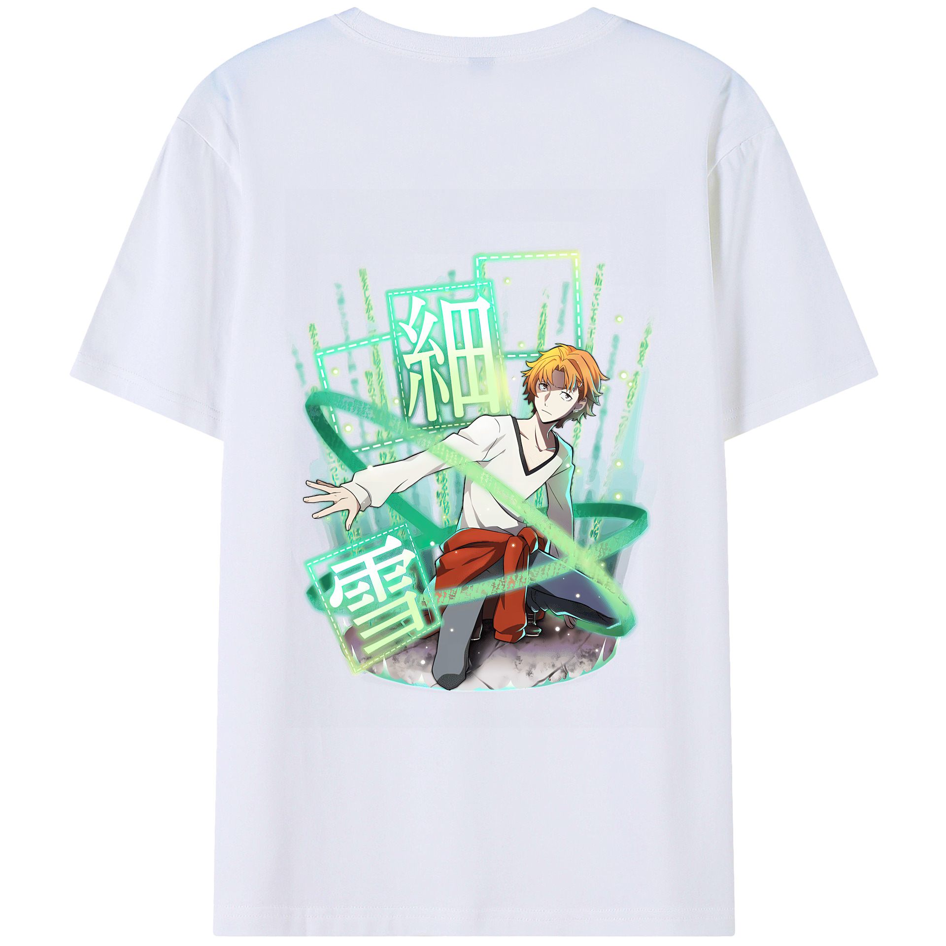 （画像用） 文豪ストレイドッグス Bungo Stray Dogs 綿100％ メンズ半袖Tシャツ（バックプリント） 通気性