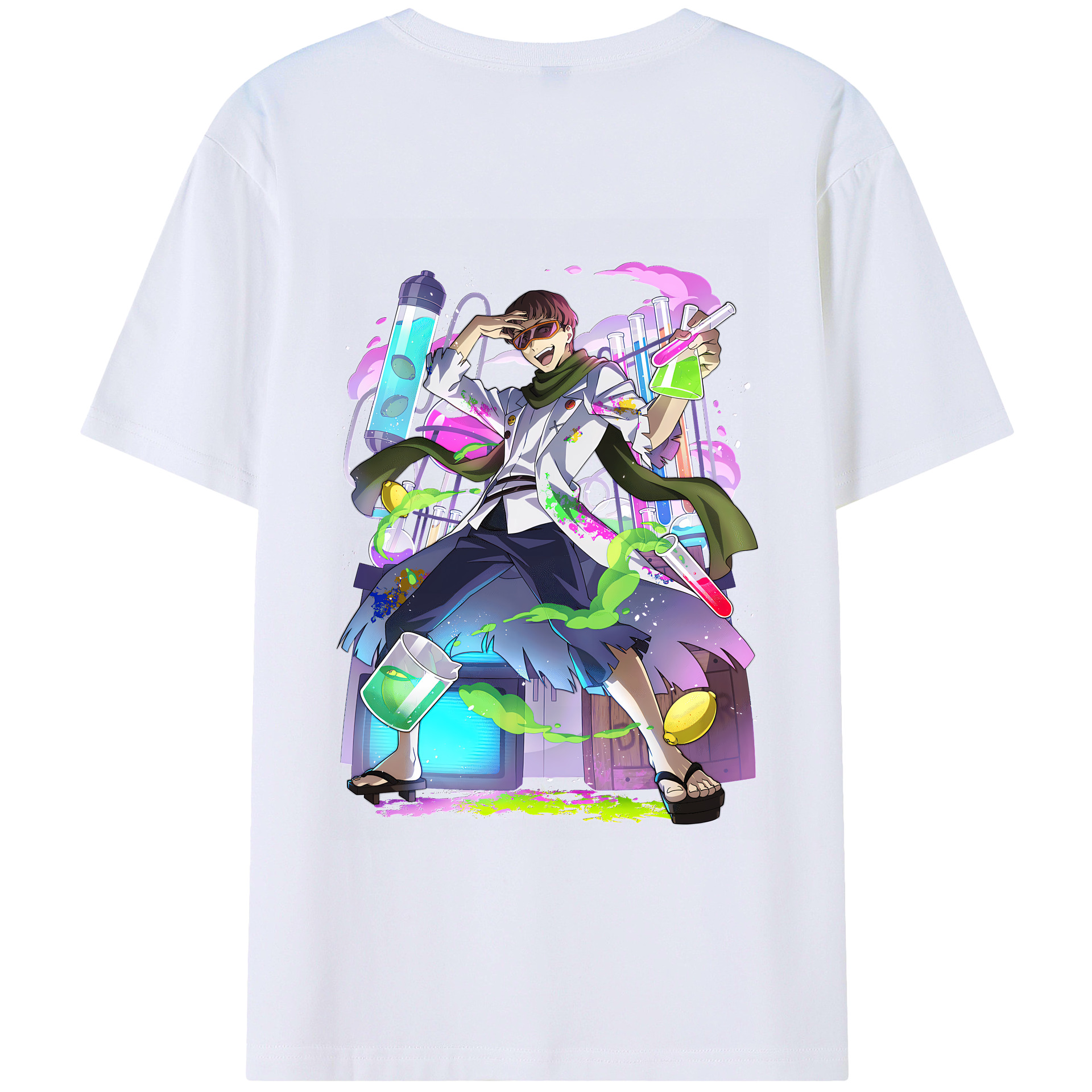 （画像用） 文豪ストレイドッグス Bungo Stray Dogs 綿100％ メンズ半袖Tシャツ（バックプリント） 通気性