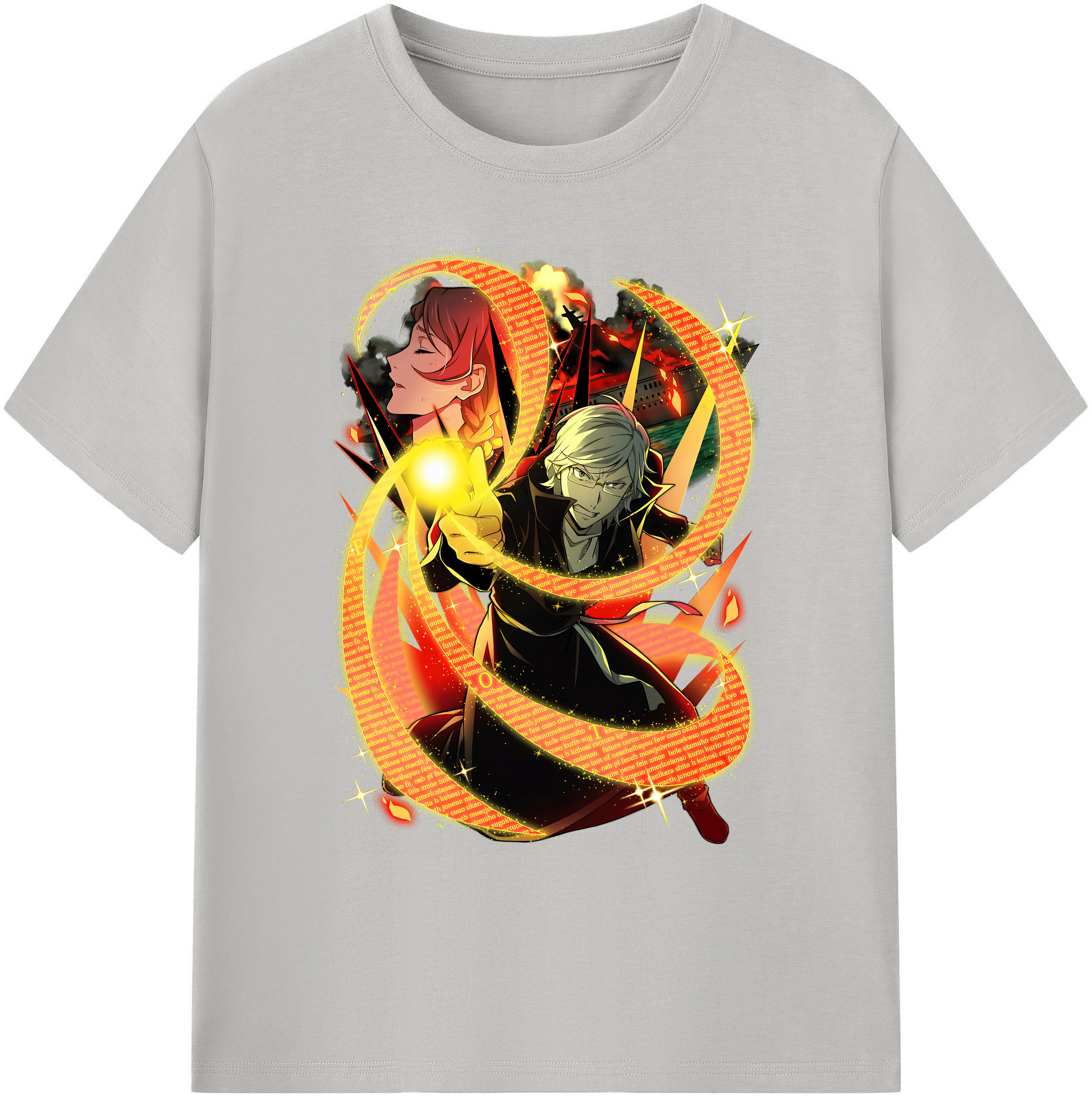 （画像用） 文豪ストレイドッグス Bungo Stray Dogs 綿100％ メンズ半袖Tシャツ｜肌触りやわらか＆通気性