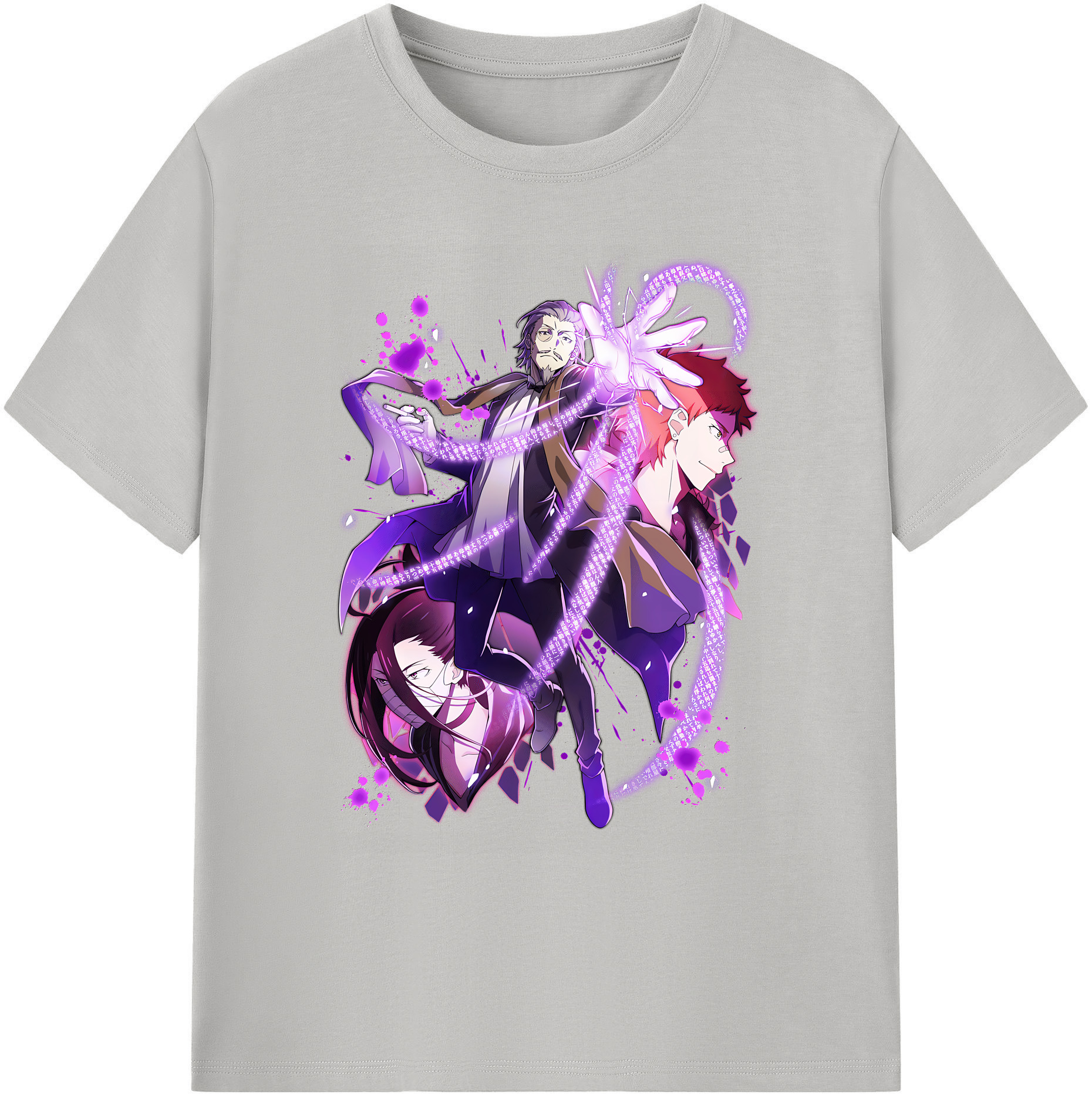 （画像用） 文豪ストレイドッグス Bungo Stray Dogs 綿100％ メンズ半袖Tシャツ｜肌触りやわらか＆通気性