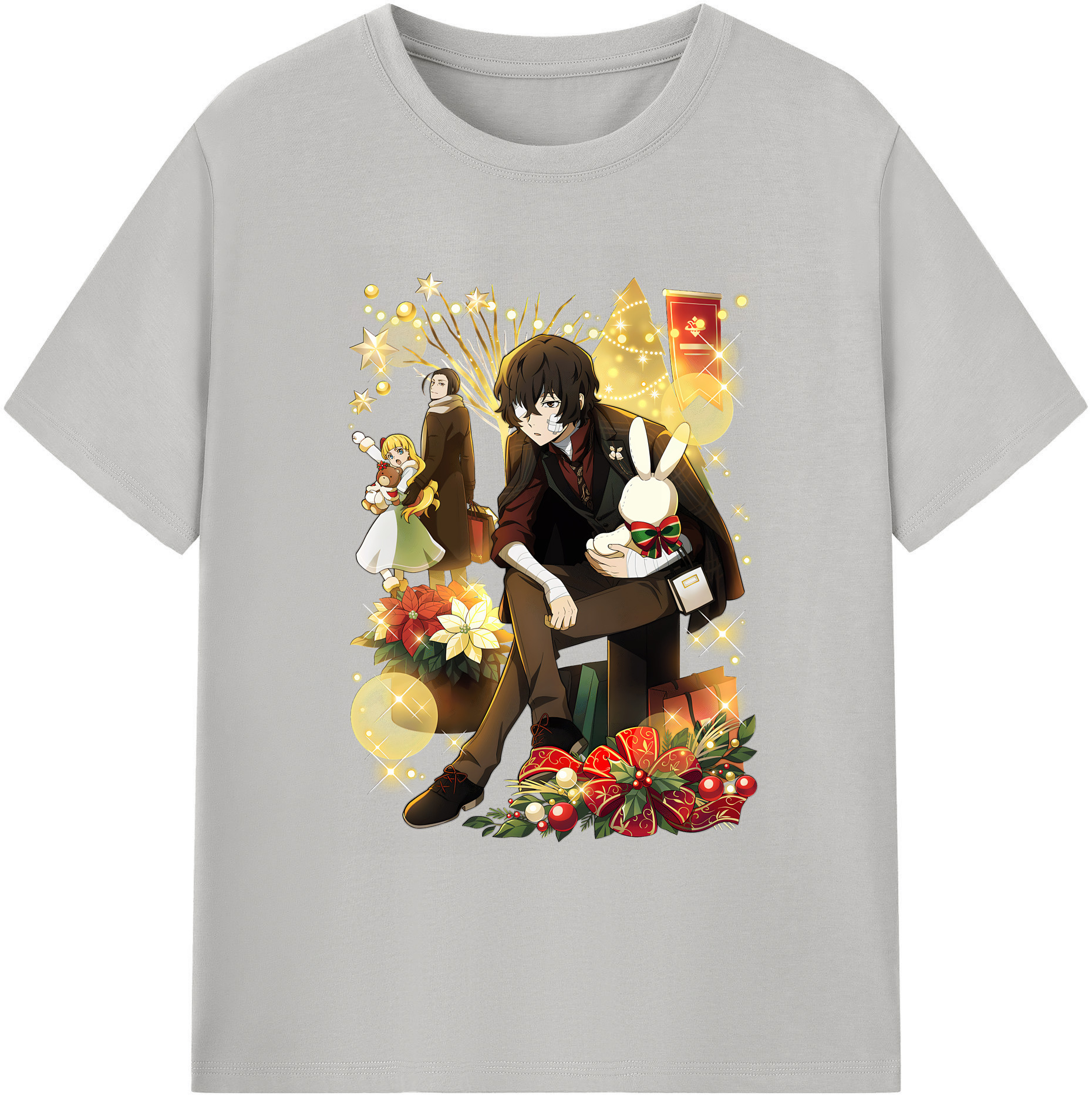 （画像用） 文豪ストレイドッグス Bungo Stray Dogs 綿100％ メンズ半袖Tシャツ｜肌触りやわらか＆通気性