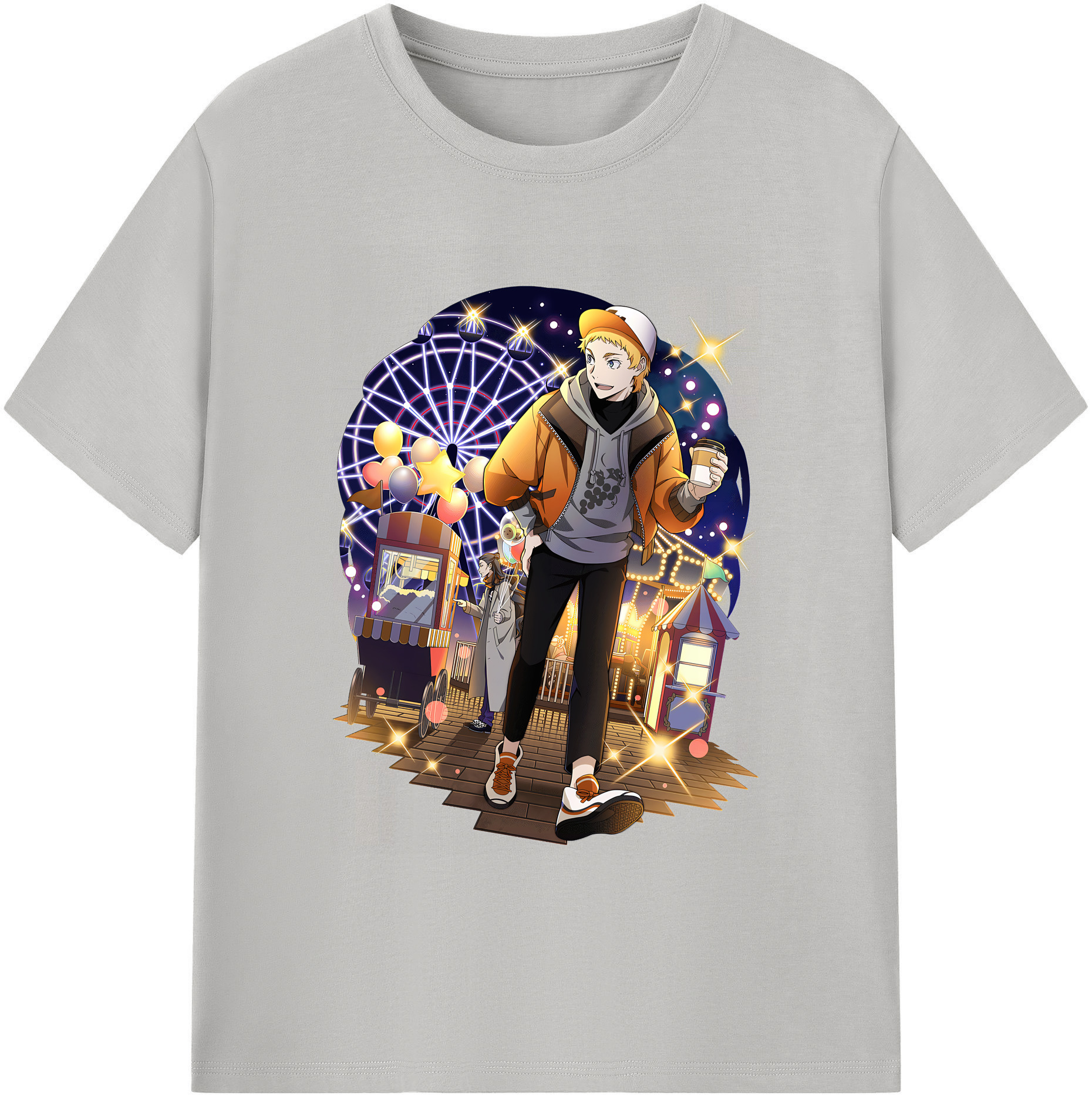 （画像用） 文豪ストレイドッグス Bungo Stray Dogs 綿100％ メンズ半袖Tシャツ｜肌触りやわらか＆通気性