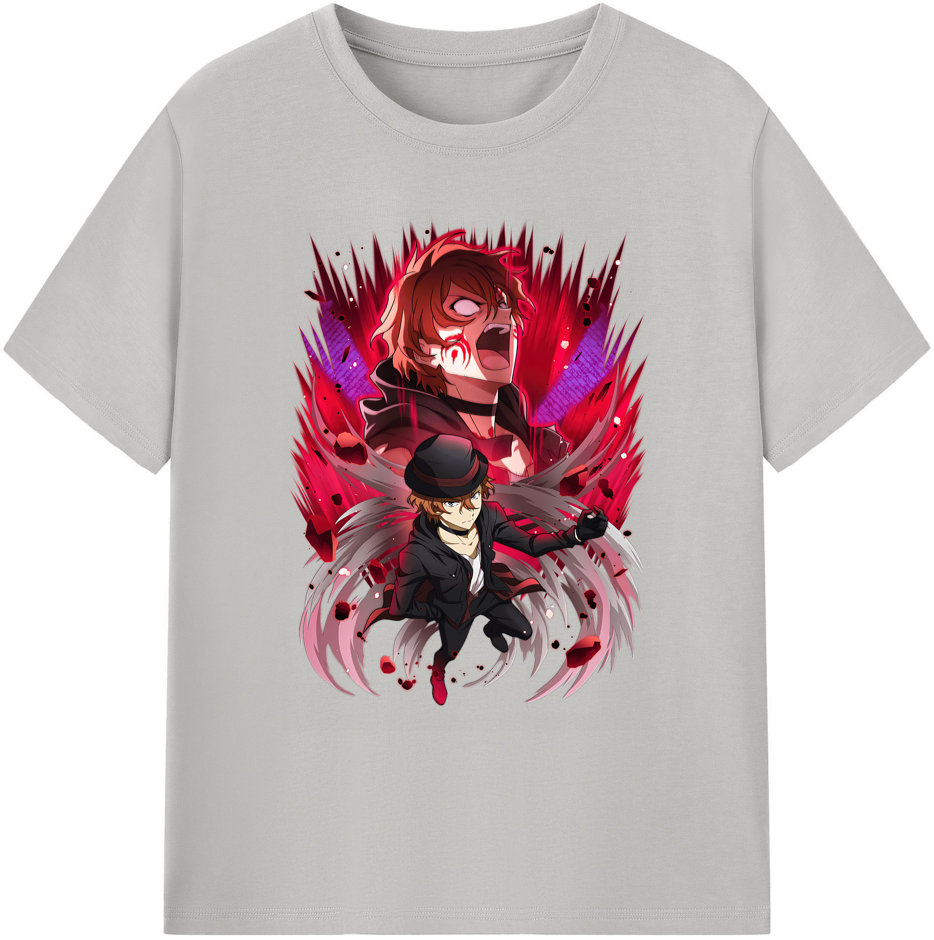 （画像用） 文豪ストレイドッグス Bungo Stray Dogs 綿100％ メンズ半袖Tシャツ｜肌触りやわらか＆通気性