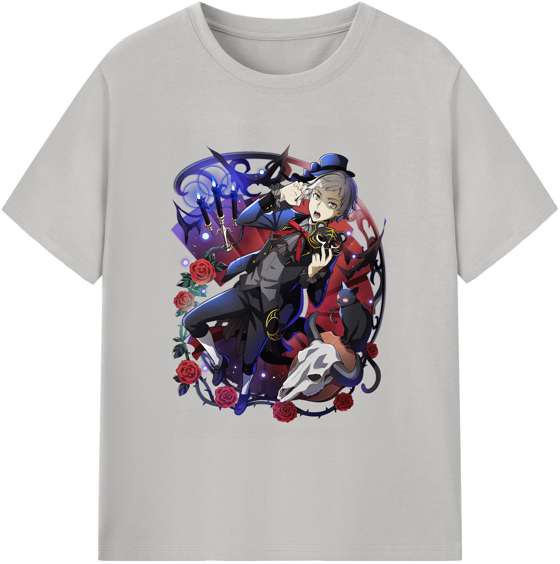 （画像用） 文豪ストレイドッグス Bungo Stray Dogs 綿100％ メンズ半袖Tシャツ｜肌触りやわらか＆通気性