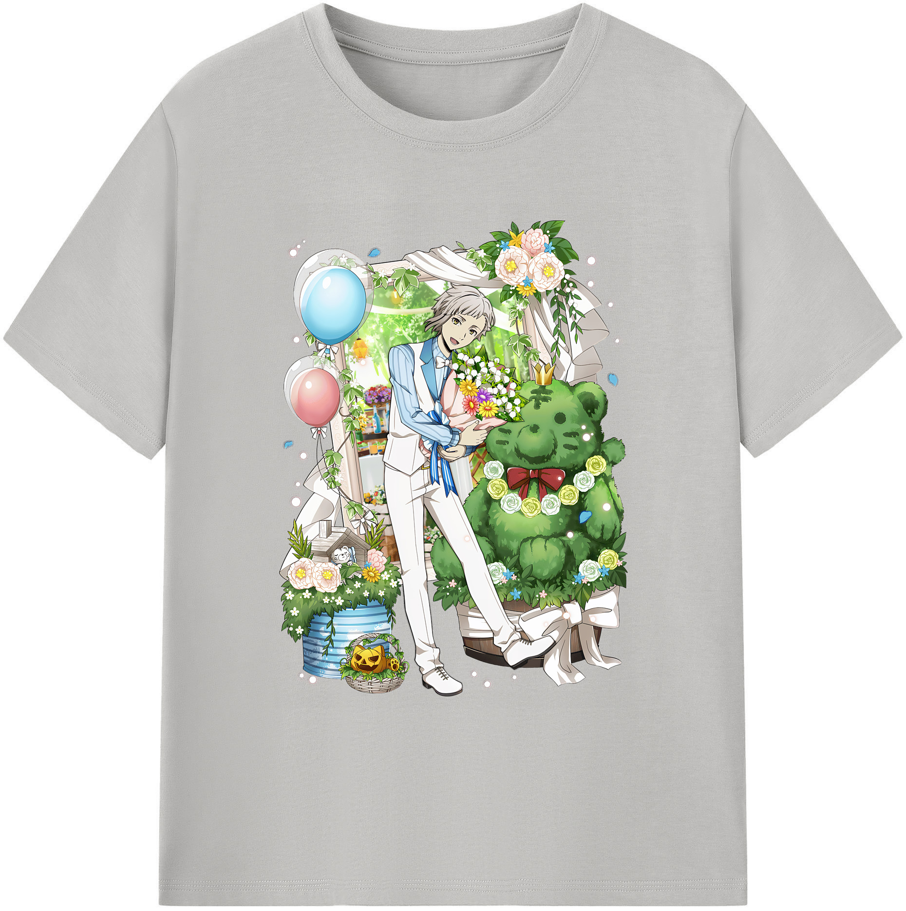 （画像用） 文豪ストレイドッグス Bungo Stray Dogs 綿100％ メンズ半袖Tシャツ｜肌触りやわらか＆通気性