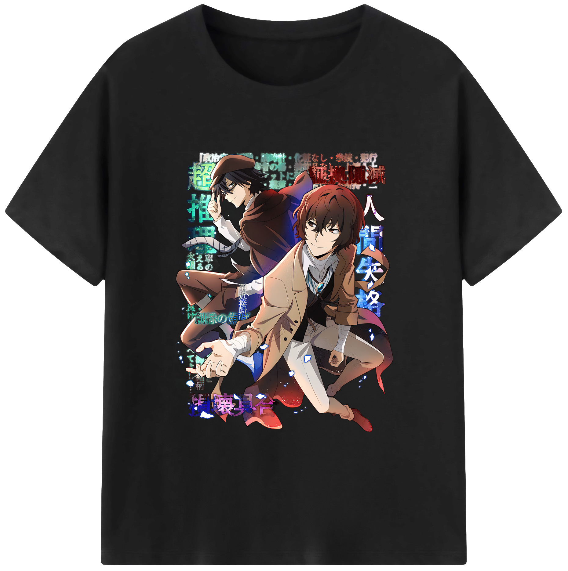 （画像用） 文豪ストレイドッグス Bungo Stray Dogs 綿100％ メンズ半袖Tシャツ｜肌触りやわらか＆通気性