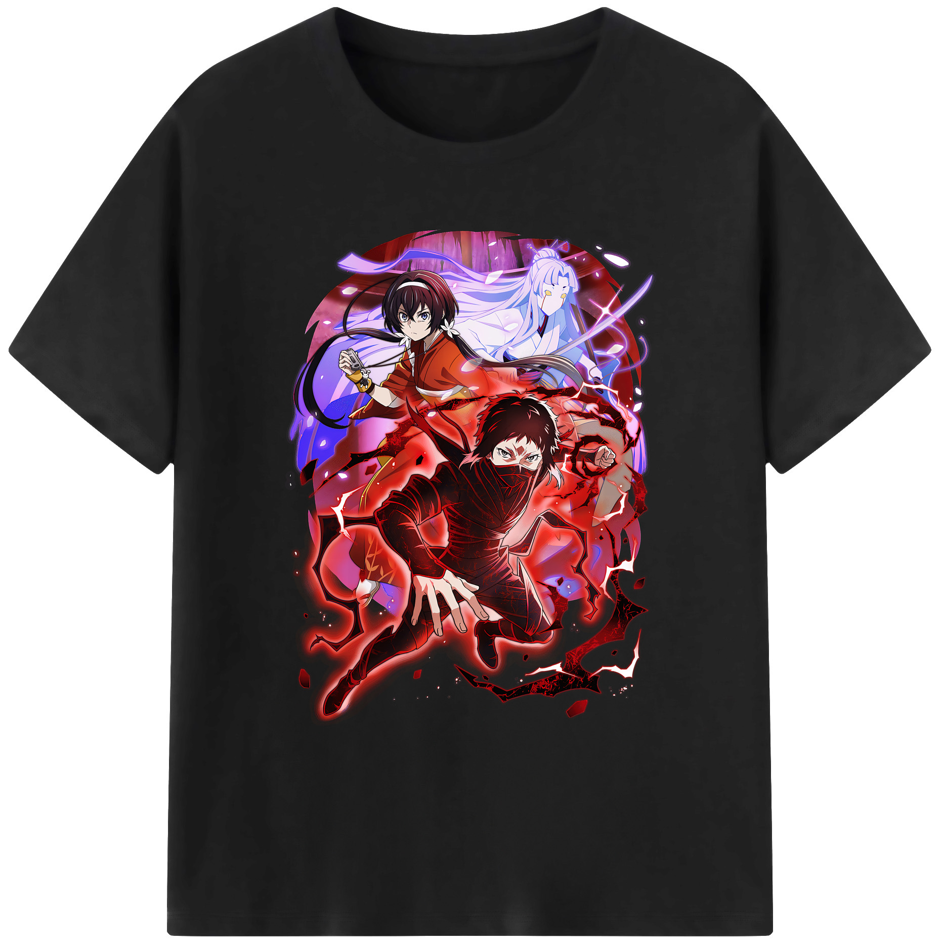 （画像用） 文豪ストレイドッグス Bungo Stray Dogs 綿100％ メンズ半袖Tシャツ｜肌触りやわらか＆通気性