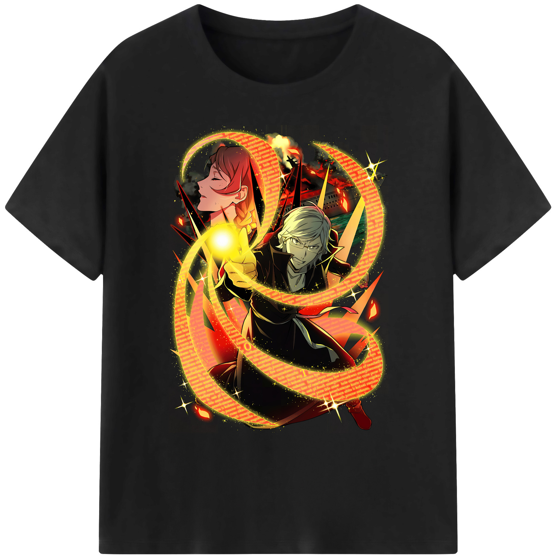 （画像用） 文豪ストレイドッグス Bungo Stray Dogs 綿100％ メンズ半袖Tシャツ｜肌触りやわらか＆通気性