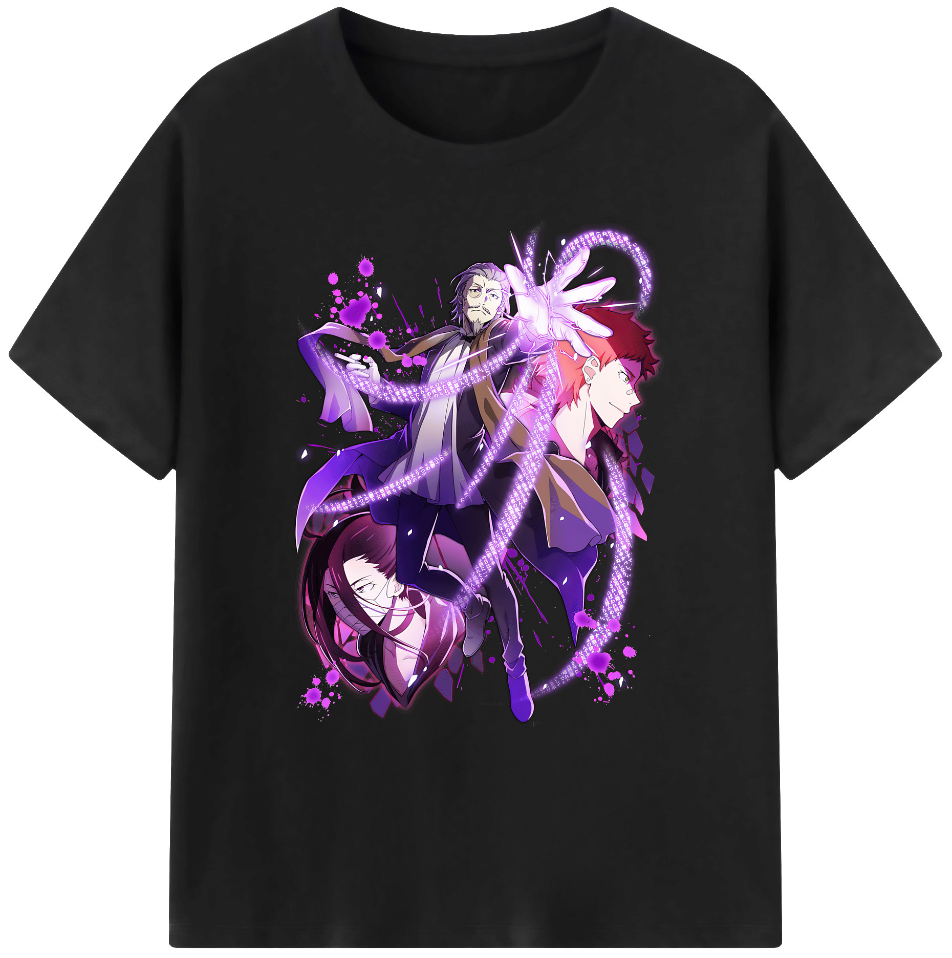 （画像用） 文豪ストレイドッグス Bungo Stray Dogs 綿100％ メンズ半袖Tシャツ｜肌触りやわらか＆通気性