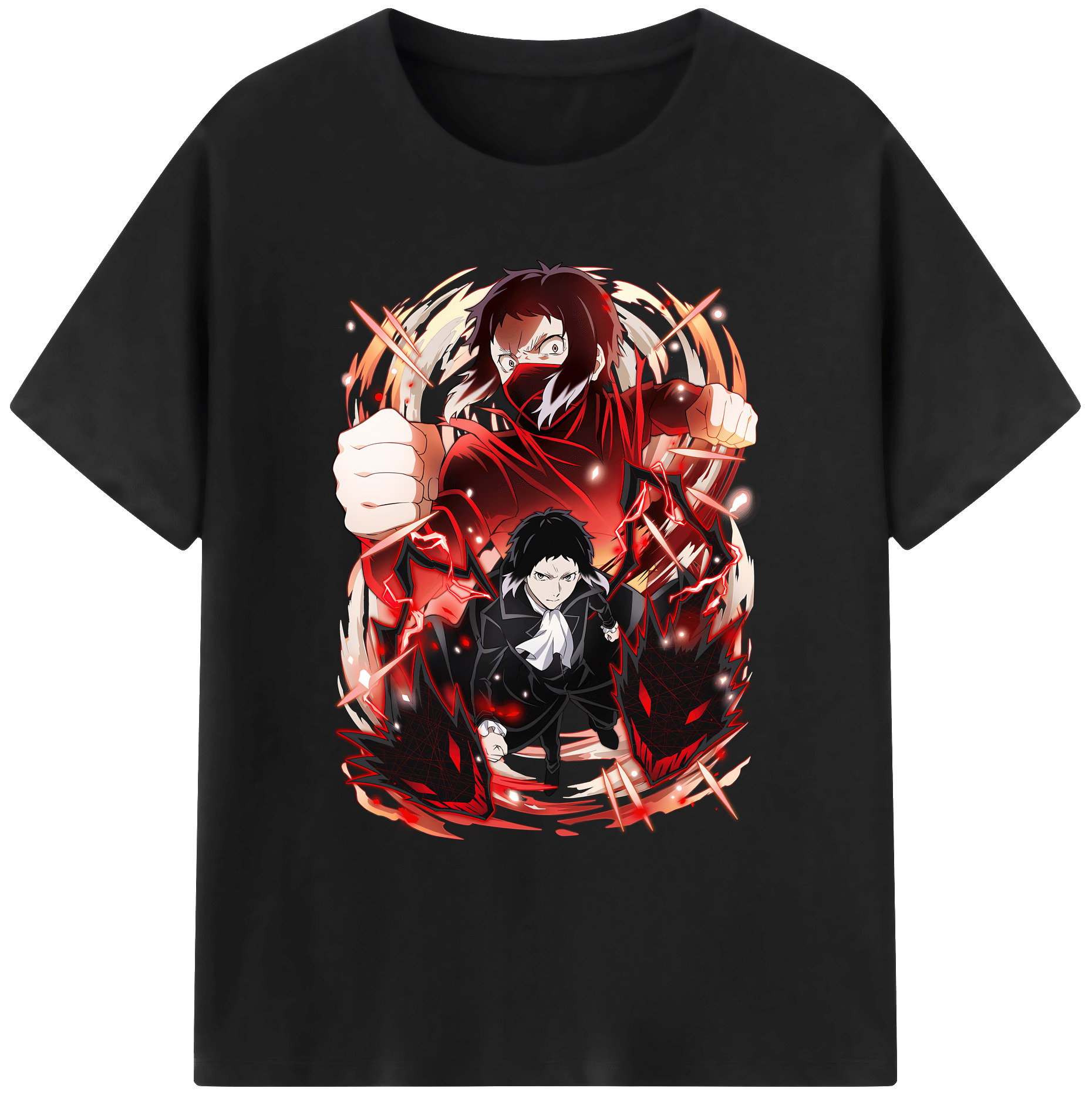 （画像用） 文豪ストレイドッグス Bungo Stray Dogs 綿100％ メンズ半袖Tシャツ｜肌触りやわらか＆通気性