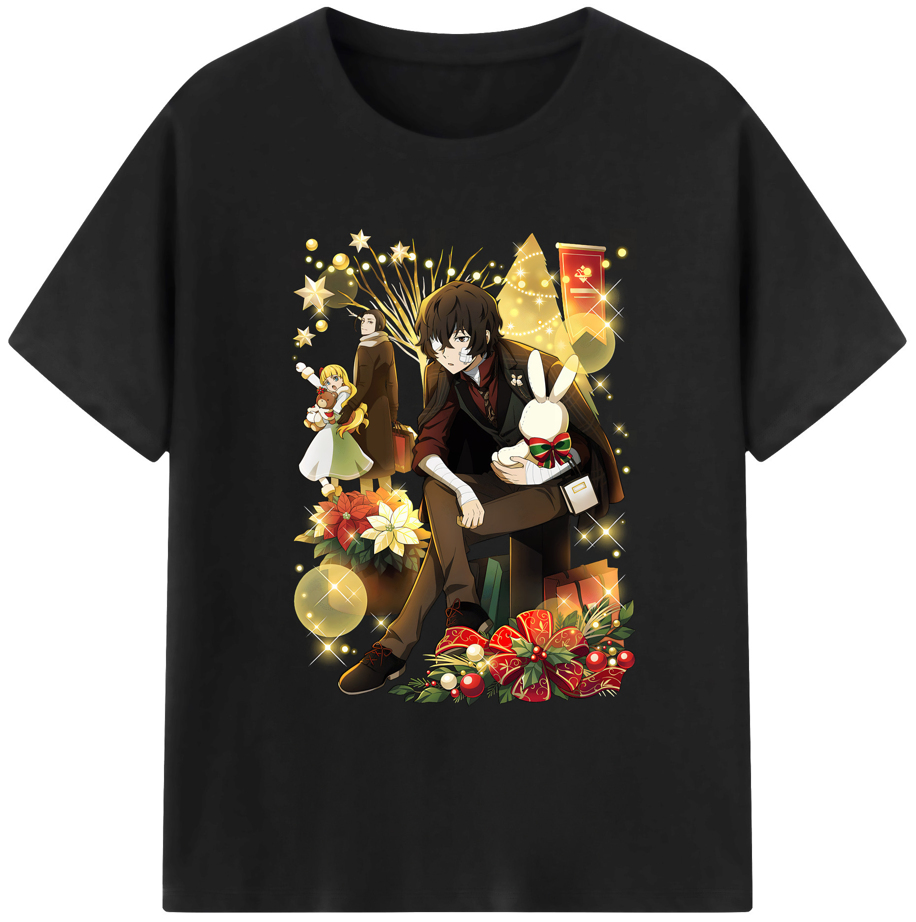 （画像用） 文豪ストレイドッグス Bungo Stray Dogs 綿100％ メンズ半袖Tシャツ｜肌触りやわらか＆通気性