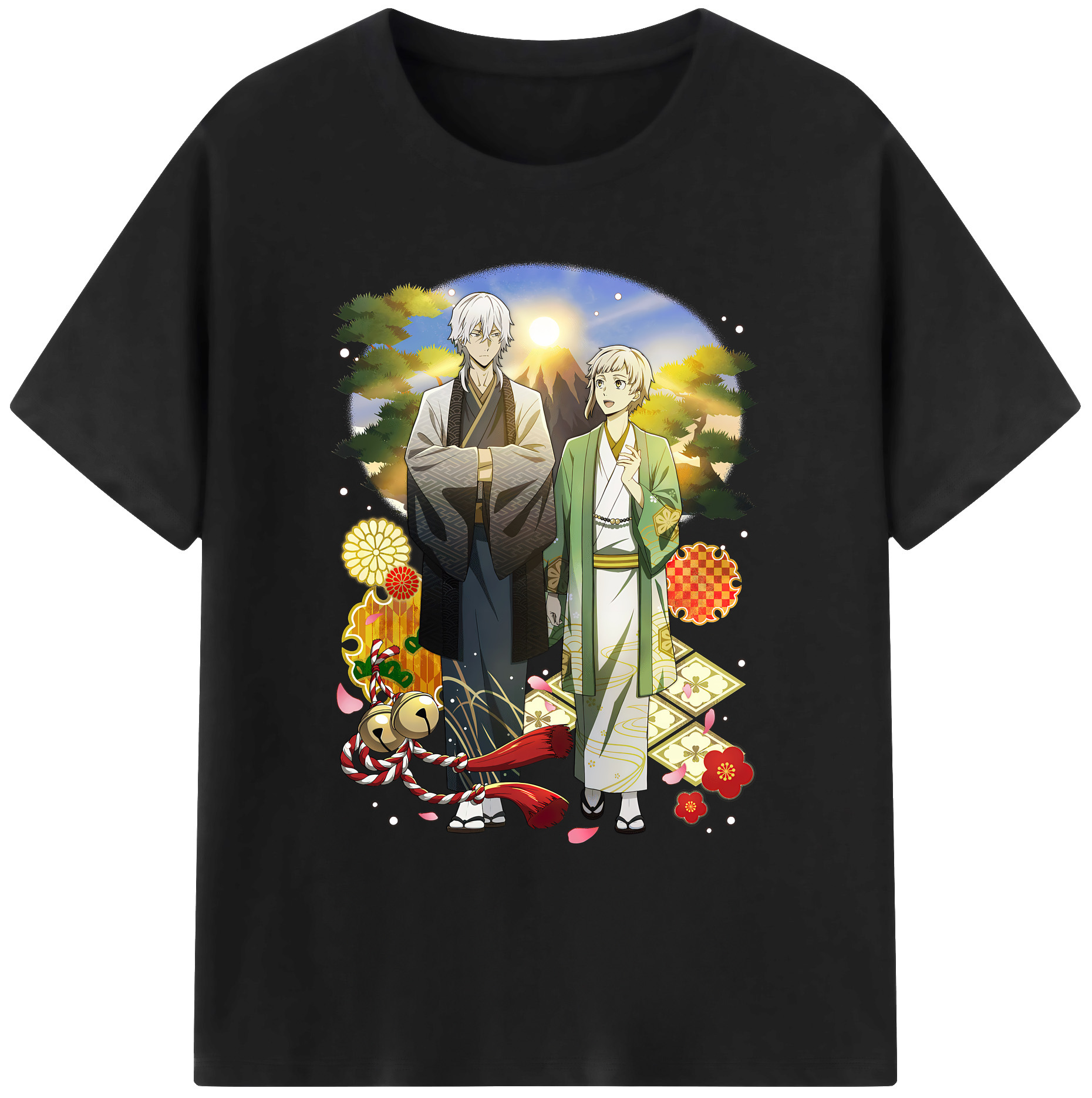 （画像用） 文豪ストレイドッグス Bungo Stray Dogs 綿100％ メンズ半袖Tシャツ｜肌触りやわらか＆通気性