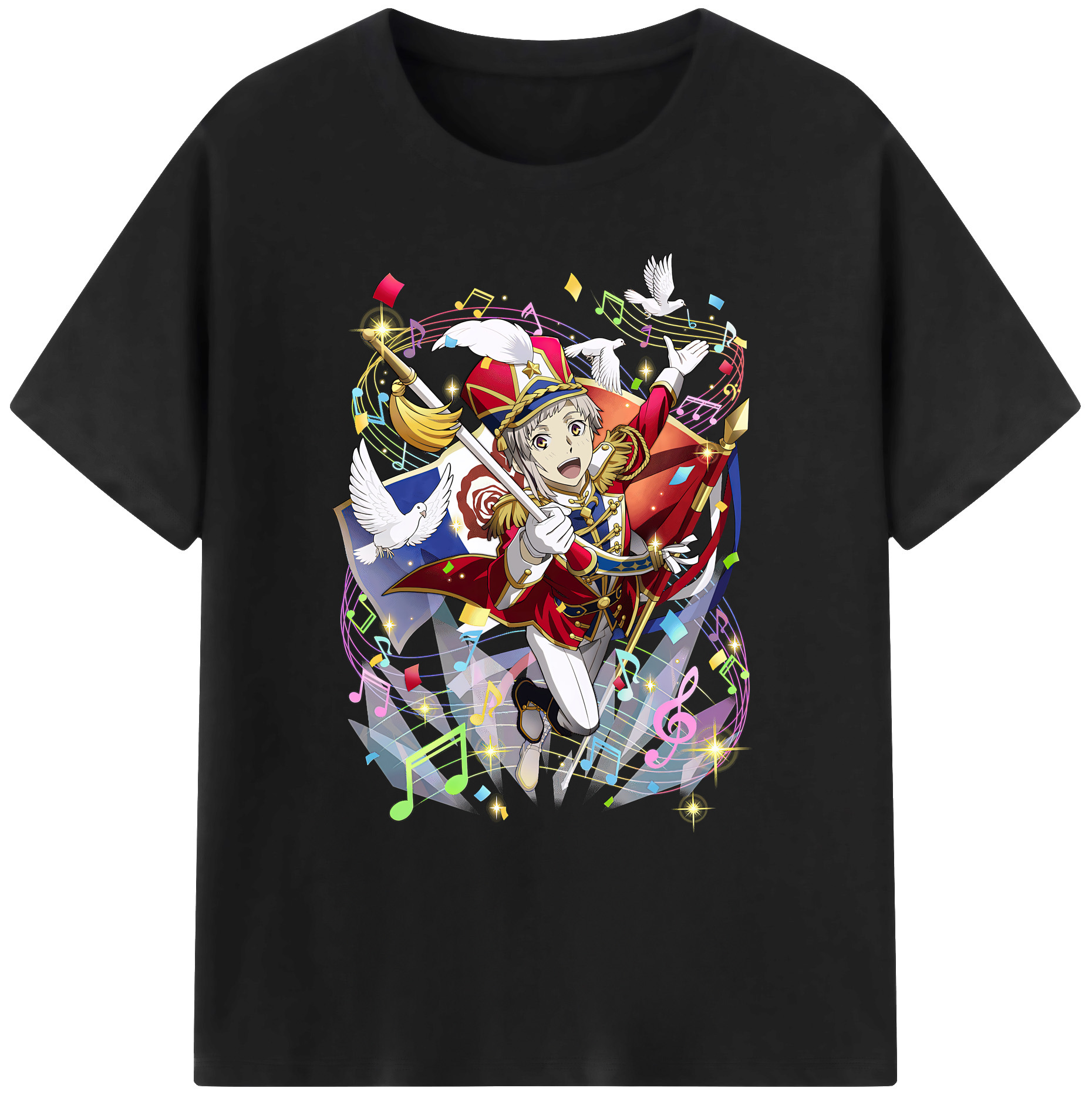 （画像用） 文豪ストレイドッグス Bungo Stray Dogs 綿100％ メンズ半袖Tシャツ｜肌触りやわらか＆通気性