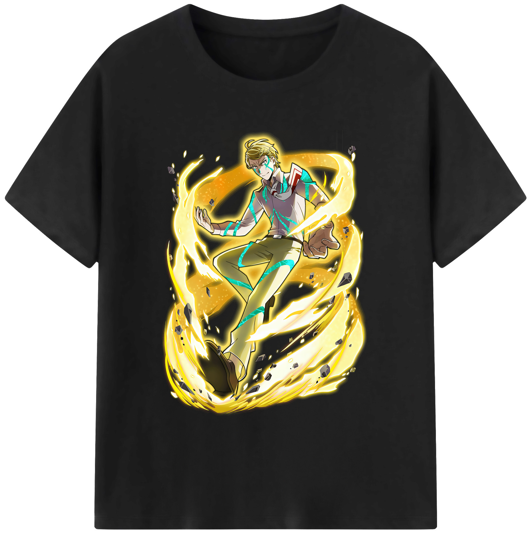 （画像用） 文豪ストレイドッグス Bungo Stray Dogs 綿100％ メンズ半袖Tシャツ｜肌触りやわらか＆通気性