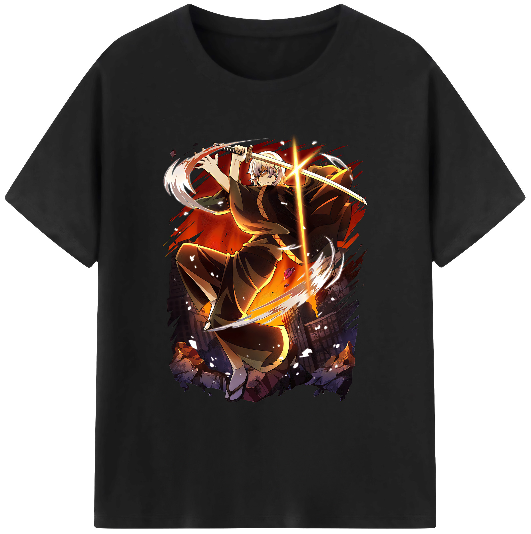 （画像用） 文豪ストレイドッグス Bungo Stray Dogs 綿100％ メンズ半袖Tシャツ｜肌触りやわらか＆通気性