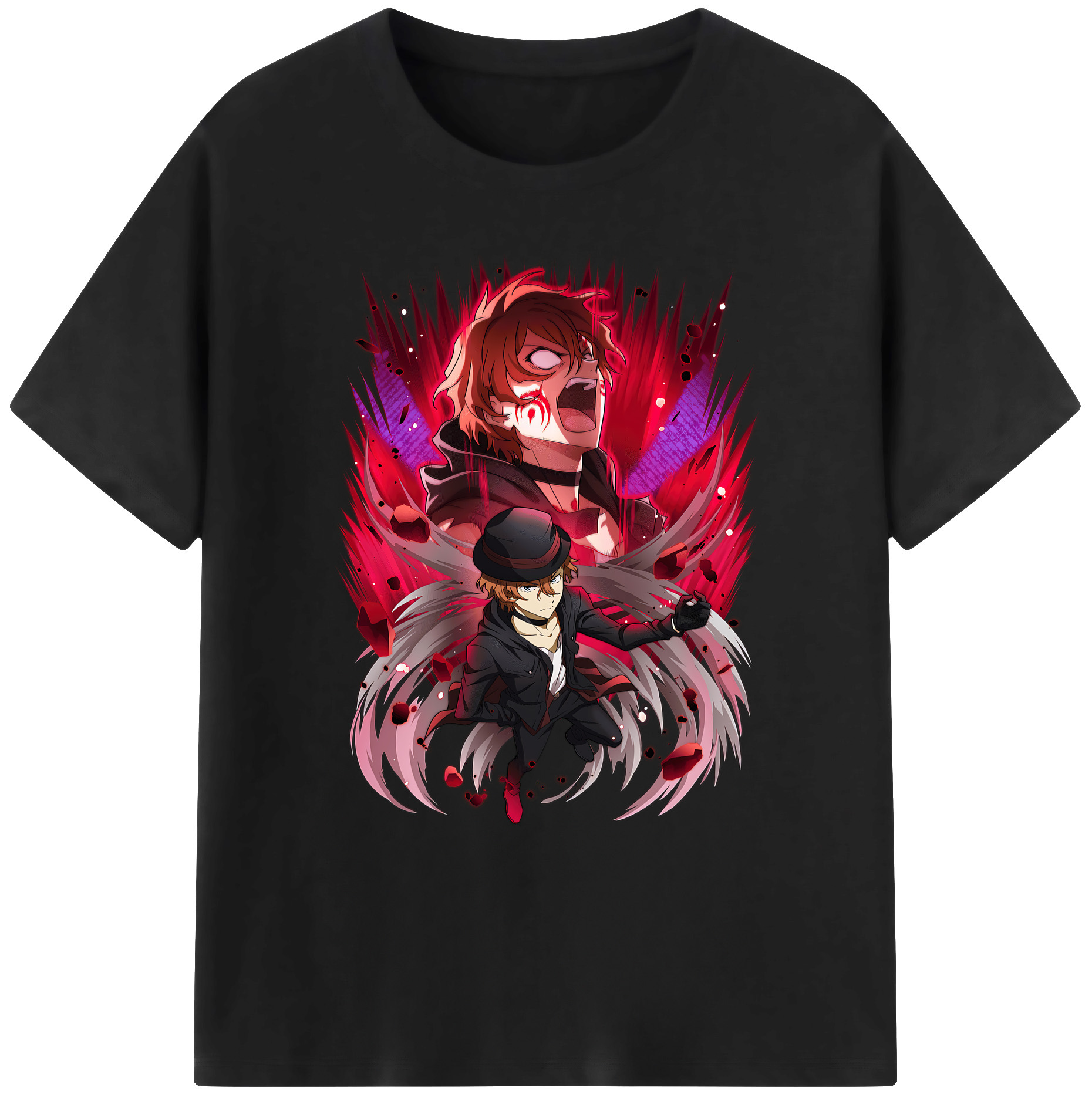 （画像用） 文豪ストレイドッグス Bungo Stray Dogs 綿100％ メンズ半袖Tシャツ｜肌触りやわらか＆通気性