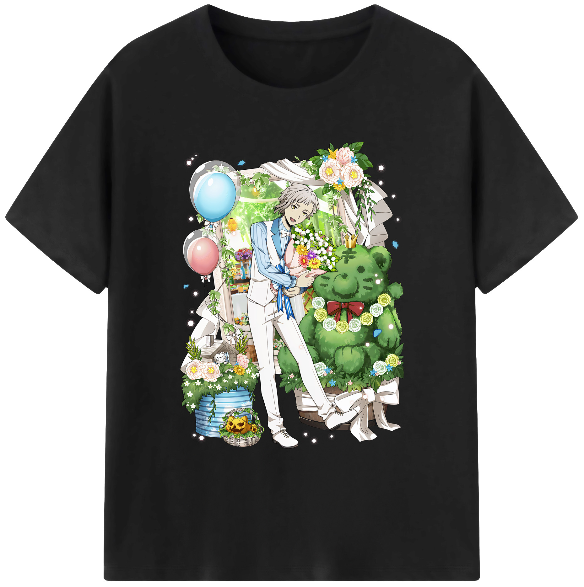 （画像用） 文豪ストレイドッグス Bungo Stray Dogs 綿100％ メンズ半袖Tシャツ｜肌触りやわらか＆通気性